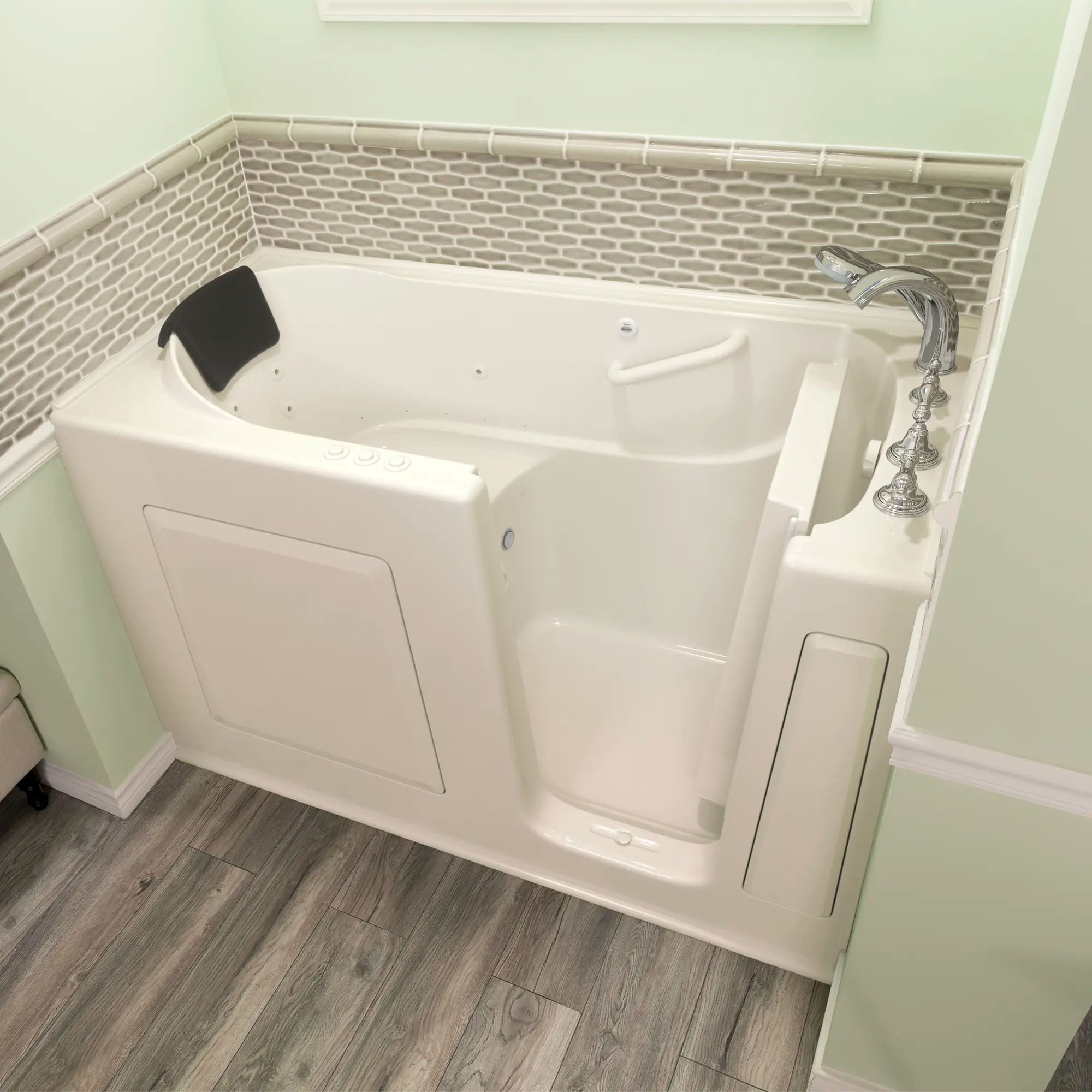 Premium 30 x 60 Inch Gelcoat Walk-in Bathtub with Air Spa & Whirlpool System - Right Hand Drain & Faucet - Ideal for Elderly & Mobility Support, Relaxation Therapy, and Spa-Like Bathing Experience at Home