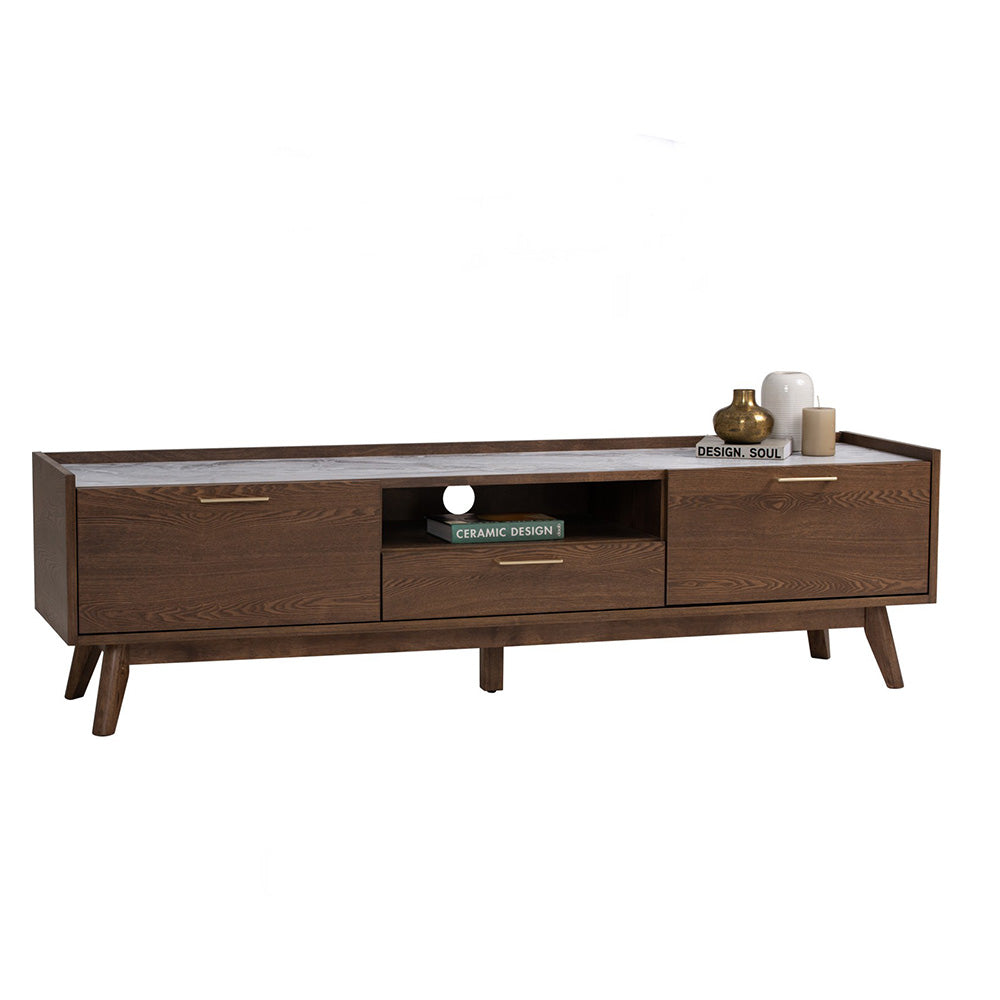 Walnut/White Marble