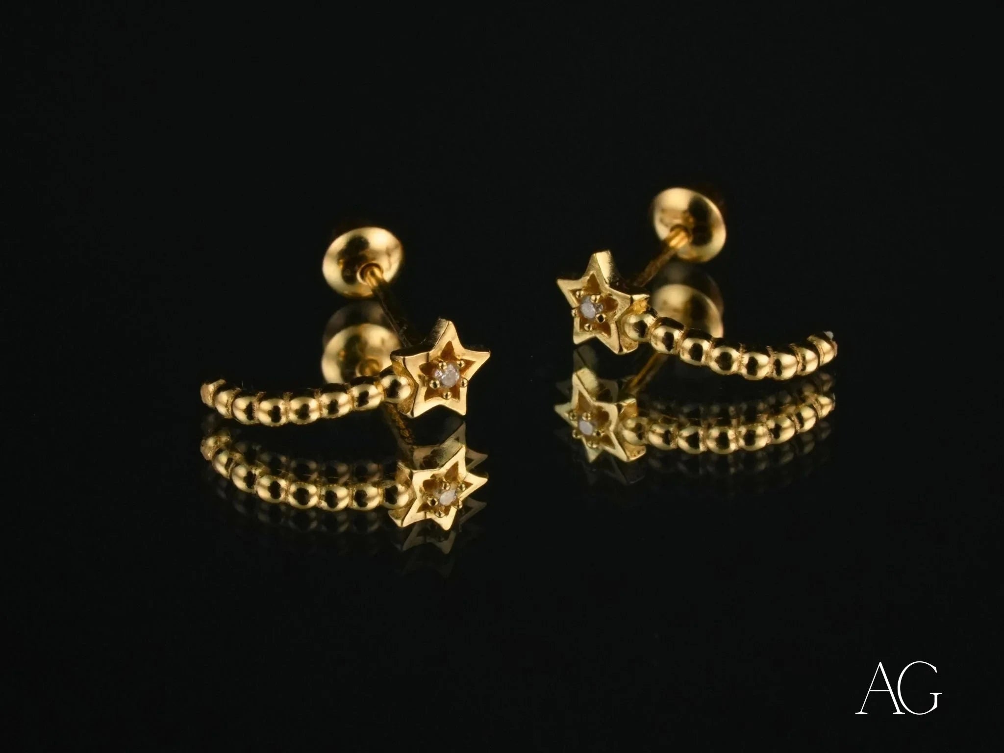 18k Gold Star Earrings – Celestial Glow Dangle Earrings for Women | Perfect for Evening Parties, Weddings & Special Occasions