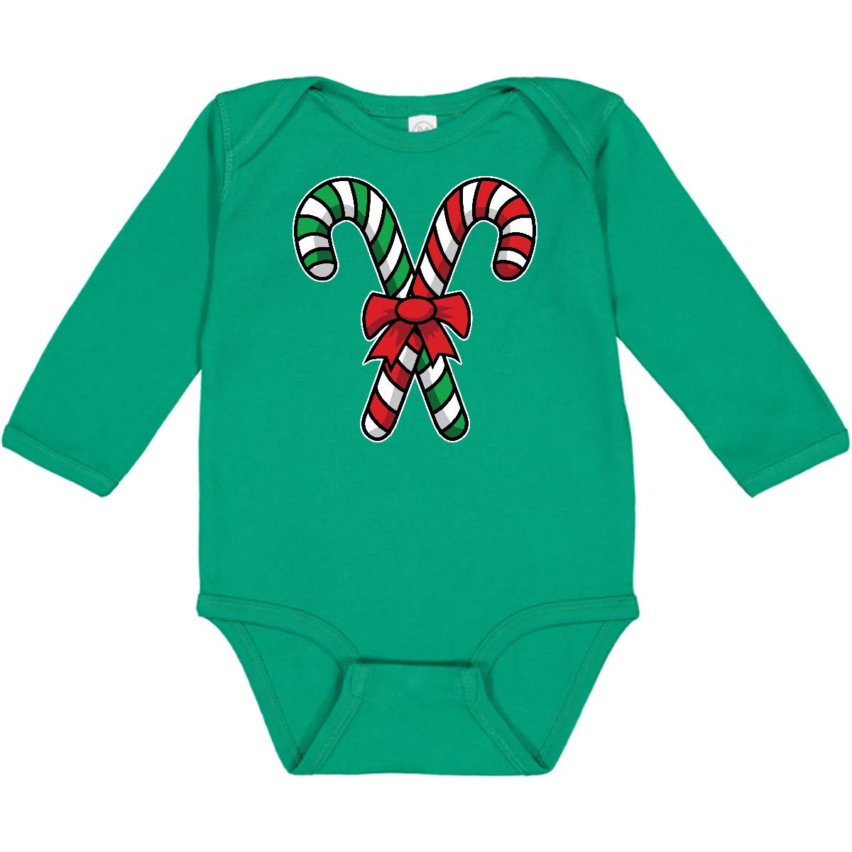 Inktastic Christmas Candy Canes Long Sleeve Baby Bodysuit - Festive Holiday Outfit for Infants, Newborn Photo Shoots & Family Matching Pajamas