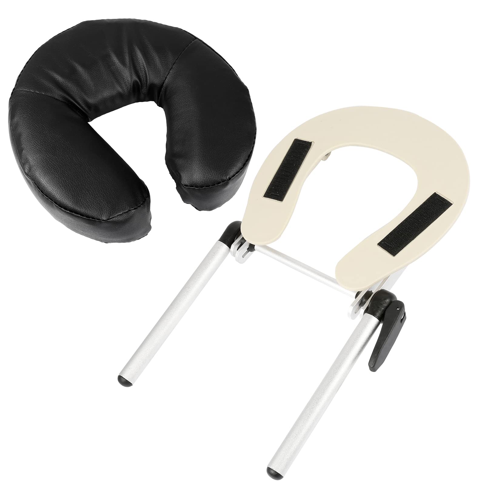 Premium Aluminum Adjustable Massage Face Cradle with Soft Pillow Cushion - Universal Fit for Massage Tables & Beds - Comfortable Spa & Beauty Salon Headrest for Relaxation - Perfect for Facials, Massage Therapy & Salon Treatments
