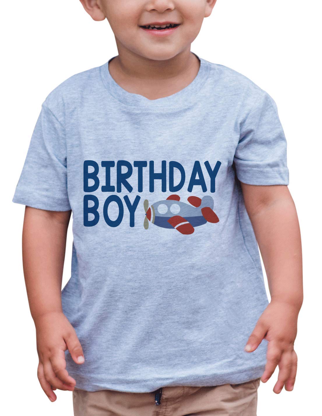 7 Ate 9 Apparel Boys Airplane Graphic T-Shirt - Cute Birthday Outfit for Toddlers & Kids - Perfect for Parties, School & Everyday Wear