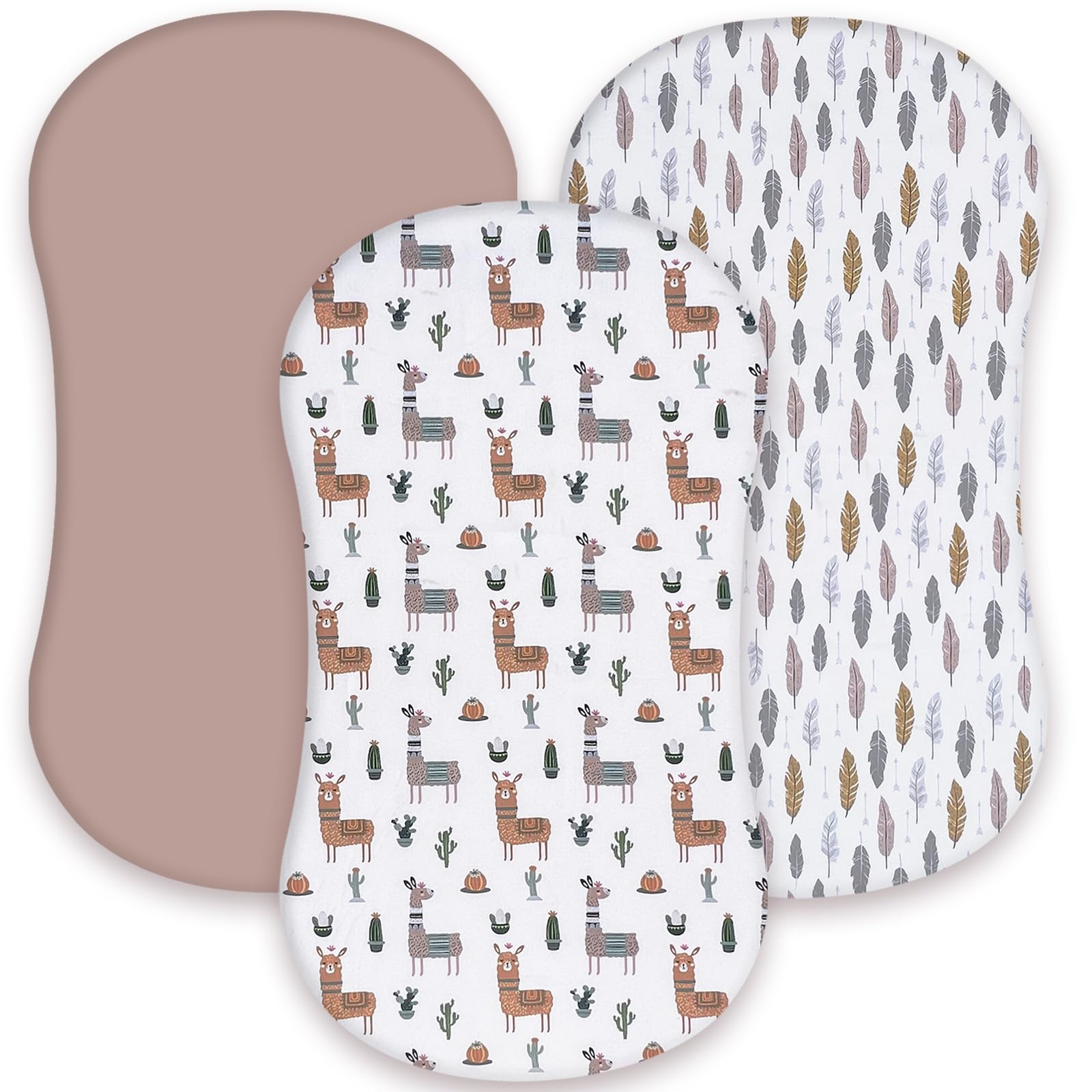 AMROSE 3 Pack Heavenly Soft Bassinet Sheets - Universal Fitted Crib Sheets for Baby Cradle & Bassinet Mattress - Premium Microfiber with Silk Touch, Breathable & Gentle - Perfect for Nursery, Daycare & Travel