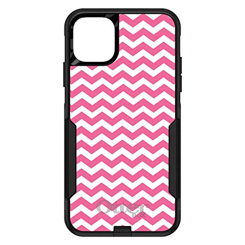Pink White Chevron Stripes Wave On Black Case
