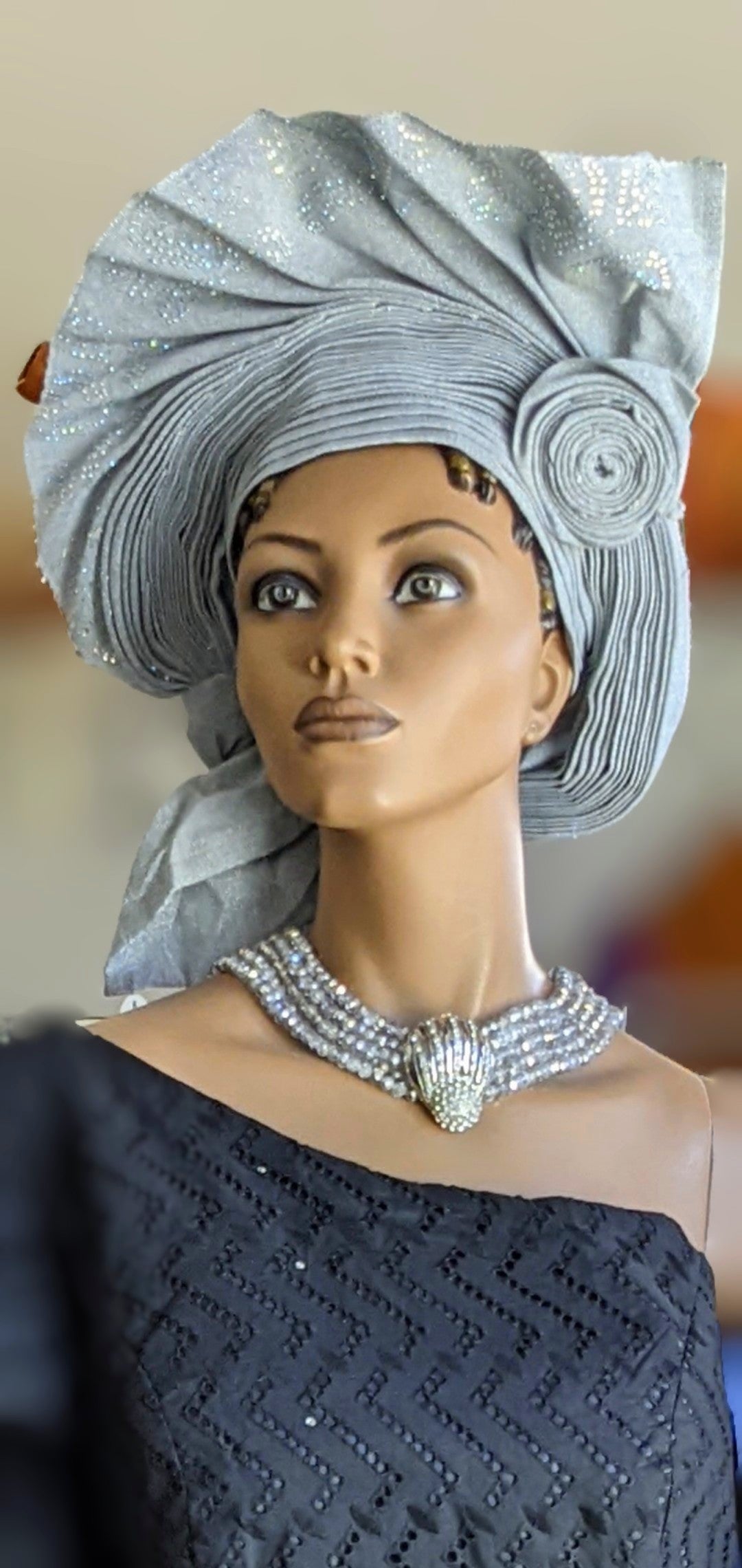 Bolade African Aso Oke Autogele DPAG346 - Authentic Handwoven Nigerian Headwrap for Women | Perfect for Weddings, Parties & Cultural Celebrations