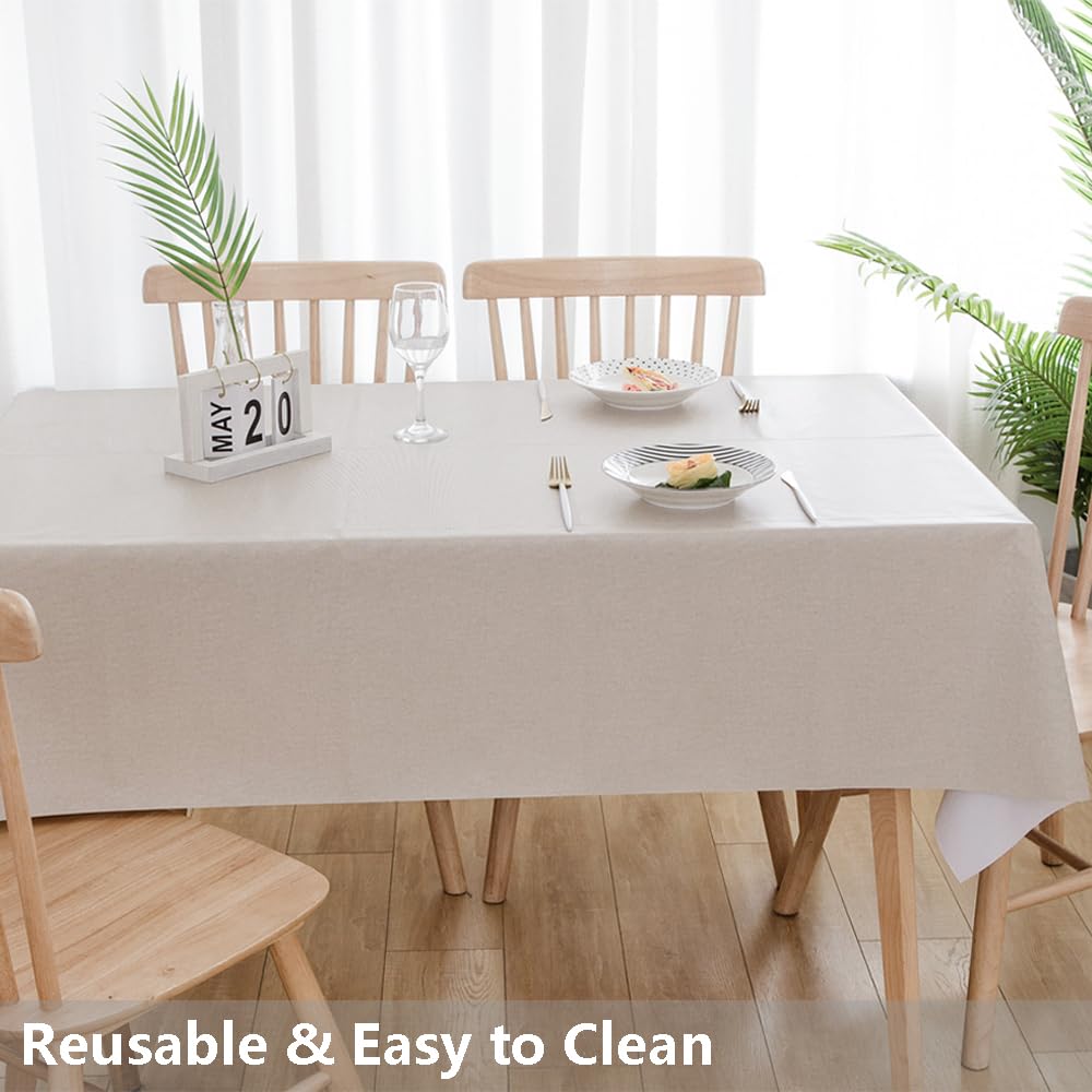 Heavy Duty Vinyl Tablecloth - Wipeable PVC Table Cover for Kitchen, Dining, Party & Outdoor Use - Rectangle 54