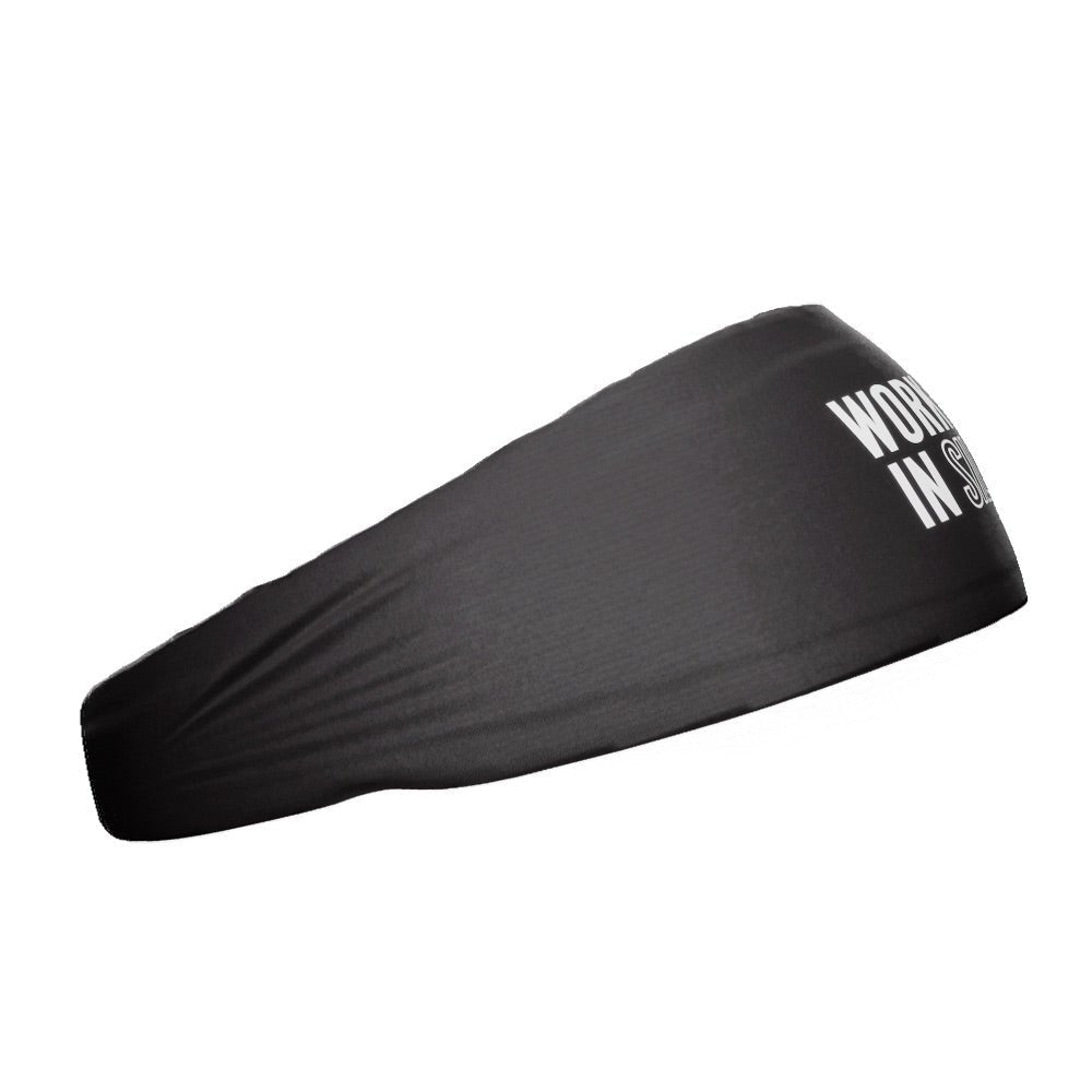 Work Hard In Silence Headband - Motivational Workout Headband for Women & Men - Sweatproof & Comfortable for Running, Yoga, Gym & Fitness