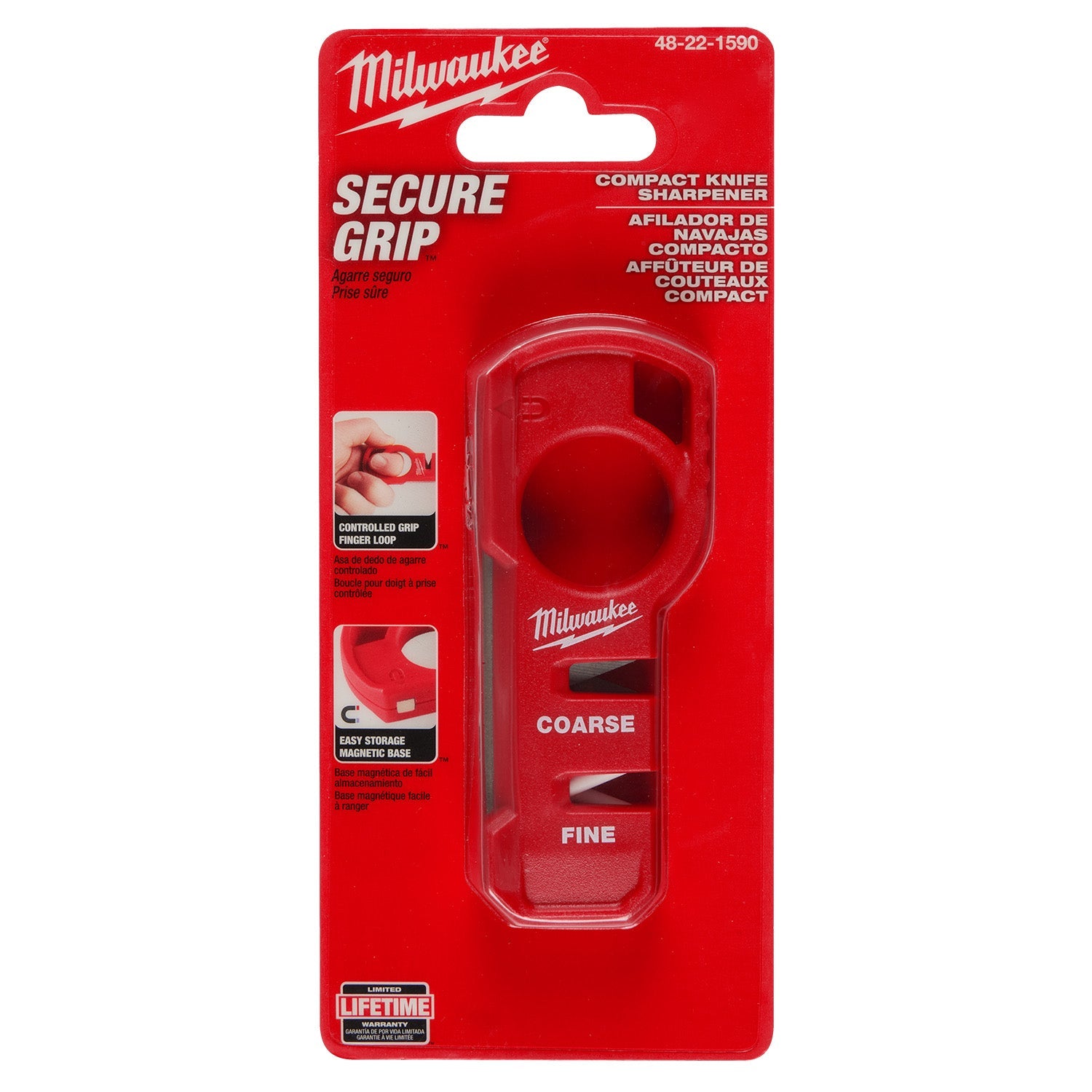 Milwaukee 48-22-1590 Compact Knife Sharpener - Professional Blade Sharpening Tool for Kitchen, Hunting & Outdoor Use