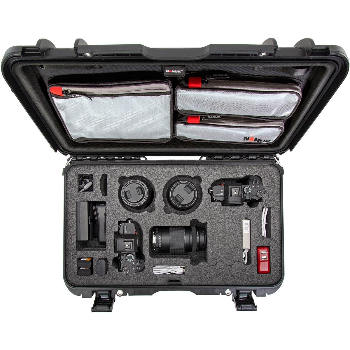 Nanuk 935 Waterproof Wheeled Hard Case with Lid Organizer & Foam Insert - Durable DSLR Camera Travel Case for Professional Photographers - Perfect for Air Travel, Outdoor Shoots & Equipment Protection