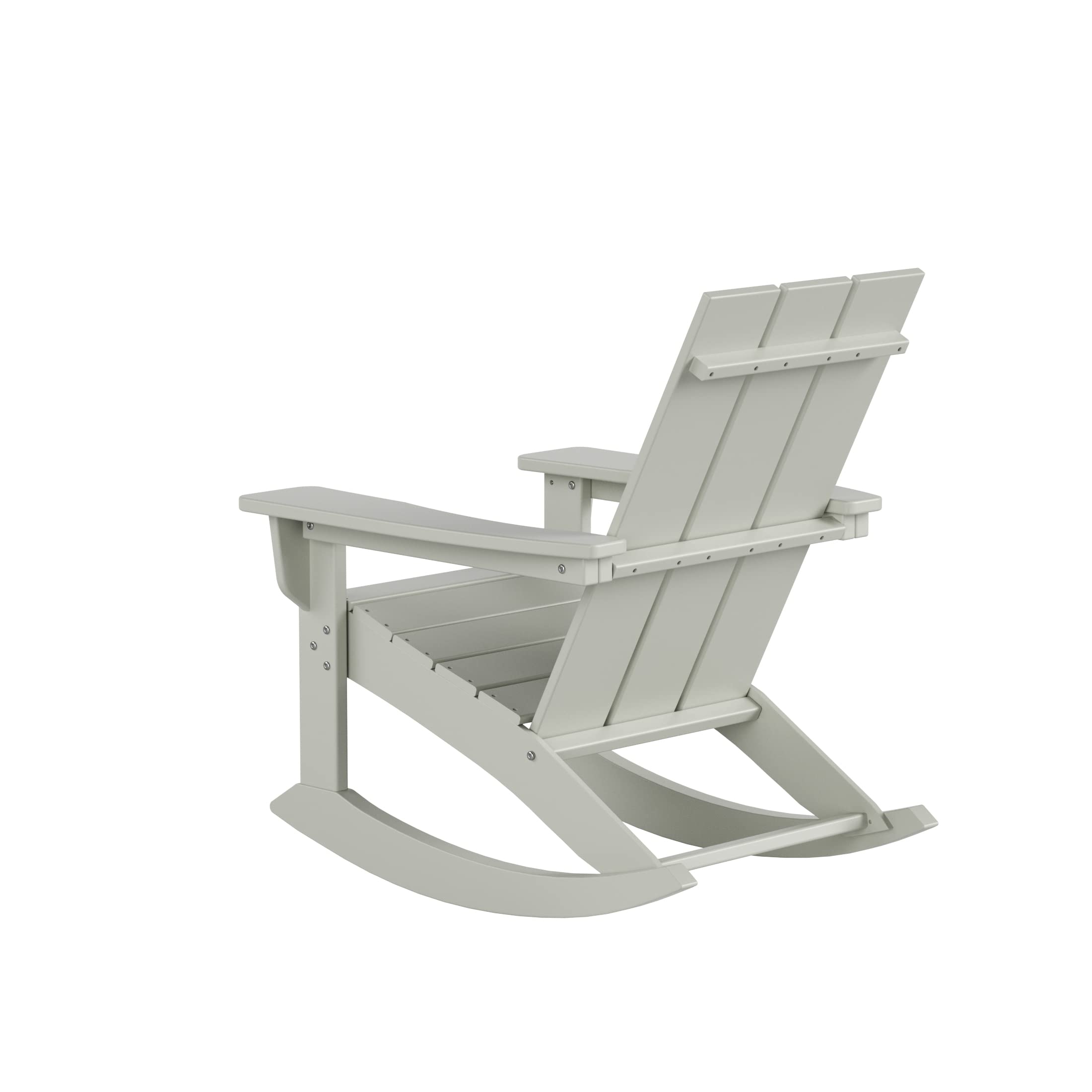 WO Home Furniture 2-Piece Adirondack Rocking Chair Set - All-Weather UV-Resistant Outdoor Patio Chairs (Sand Color) - Perfect for Backyard, Garden, Deck & Poolside Relaxation