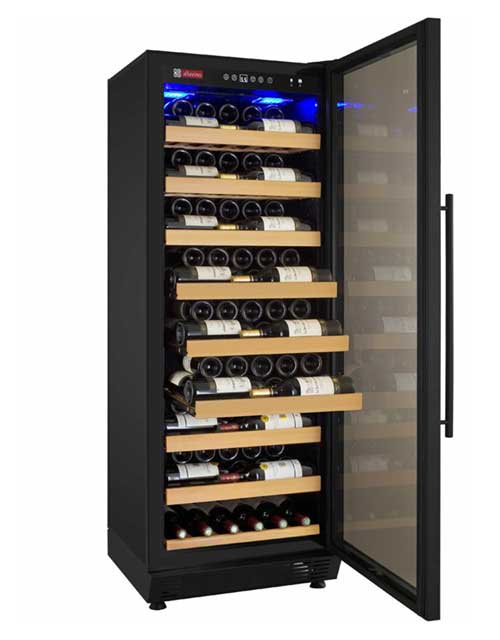 Premium 1 Zone 115 Bottle Wine Cooler Refrigerator - Dual Temperature Control for Red & White Wines - Perfect for Home Bars, Restaurants, and Wine Cellars