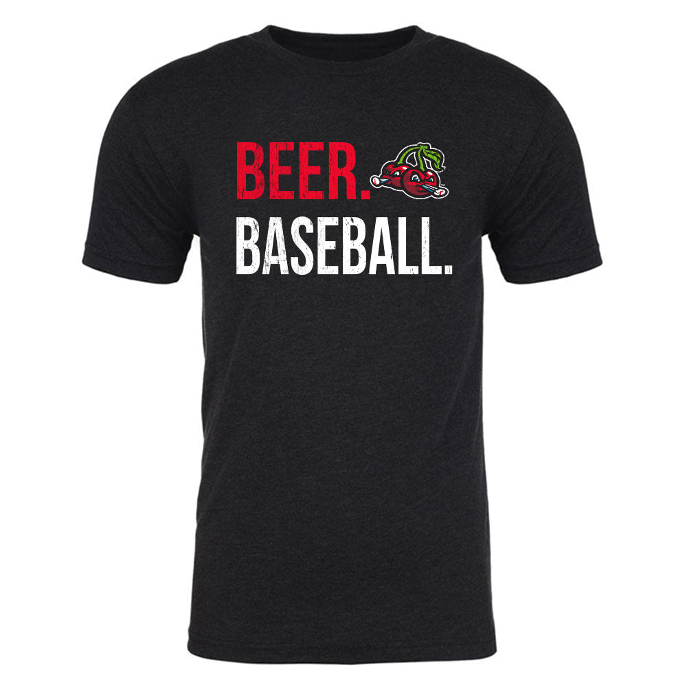 Triblend Beer Baseball Black Tee - Soft & Comfortable Men's Graphic T-Shirt for Casual Wear, Sports & Outdoors