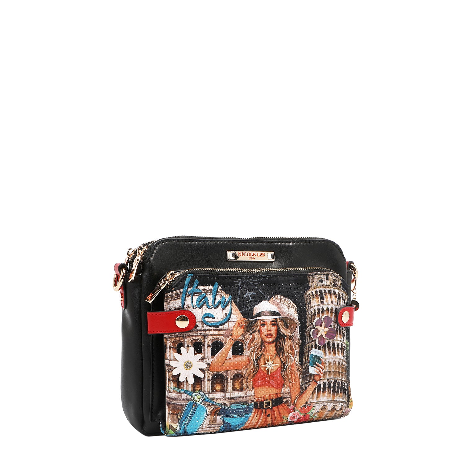 Martha Travels Italy Crossbody Bag - Stylish & Lightweight Leather Purse for Women - Perfect for Travel, Shopping & Everyday Use