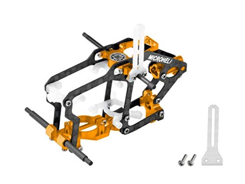 Premium Microheli Aluminum/Carbon Fiber/Delrin Main Frame (Gold) for Blade Nano S2 Helicopter - Lightweight & Durable Upgrade Part for RC Helicopter Enthusiasts - Perfect for Indoor Flying, Aerial Stunts & Professional Drone Racing