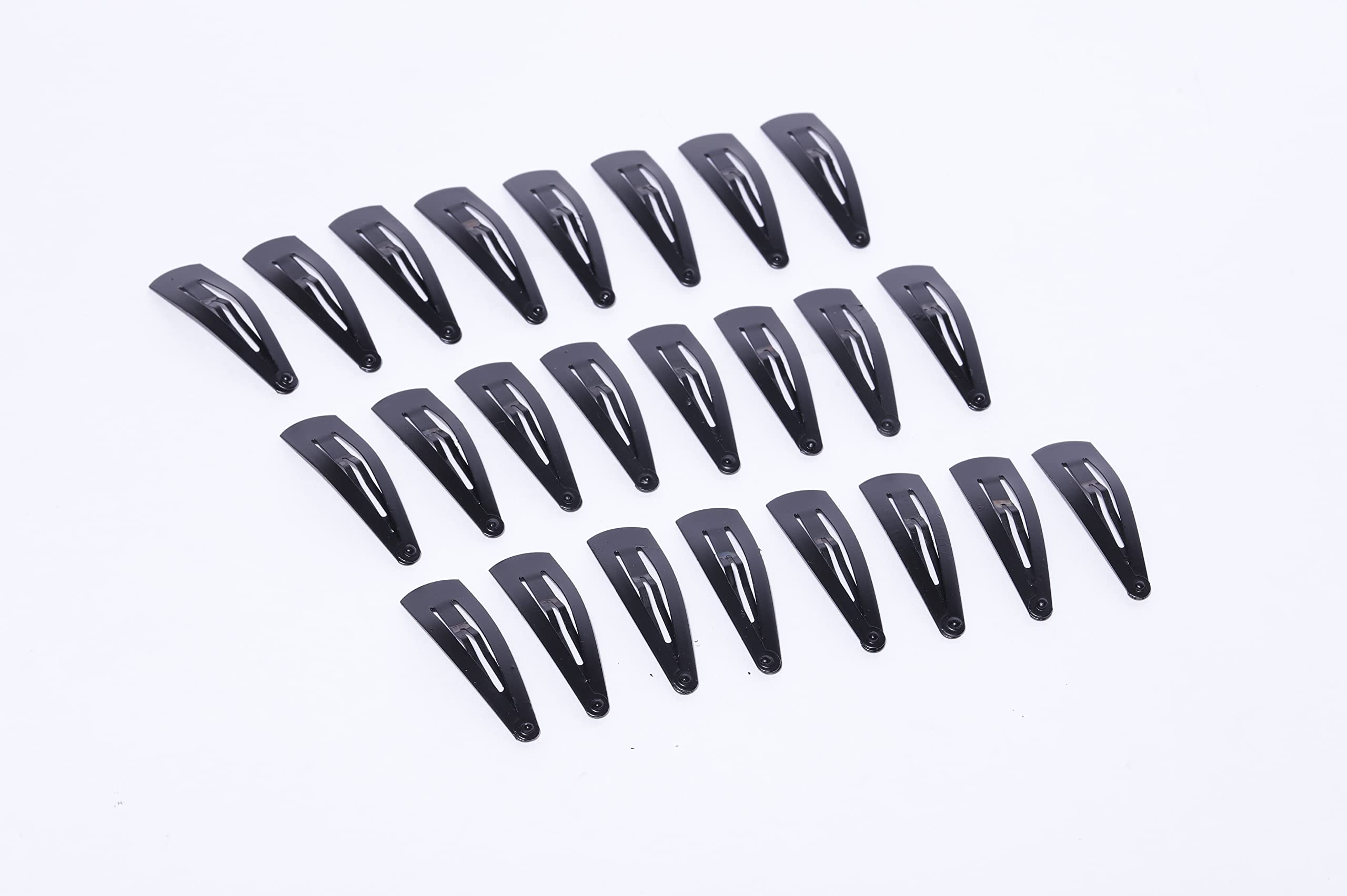 LYTIX 24-Pack Matte Black Tic Tac Hair Clips for Women - Wave Shape Snap Hair Clips, Stylish Hair Accessories for Everyday Use, Work, and Parties