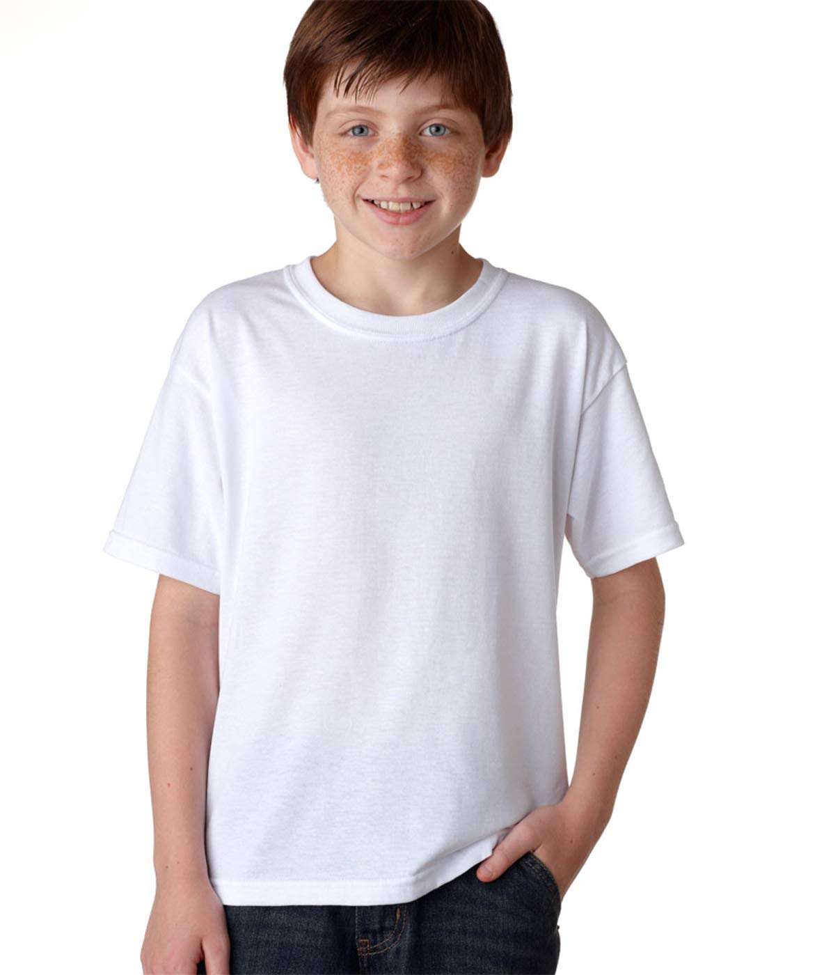 Gildan Boys DryBlend T-Shirt 5-Pack (G800B) - White, Medium - Soft Cotton Crewneck Tees for School, Sports & Everyday Wear