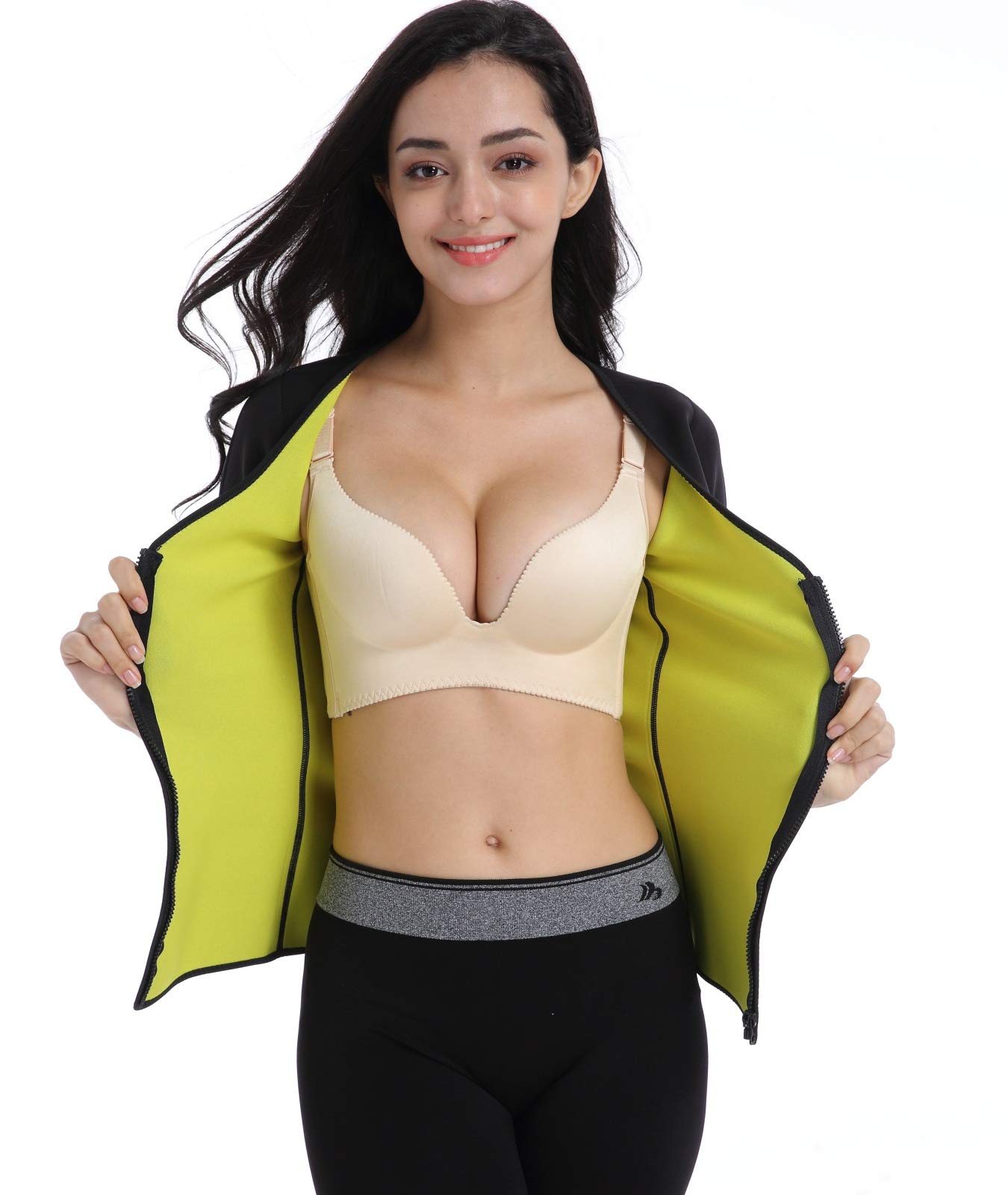 Bakerdani Women's Hot Neoprene T-Shirt - Slimming Shaper Workout Top with Tummy Control for Weight Loss | Sauna Suit & Sweat Enhancer for Gym, Yoga, Running