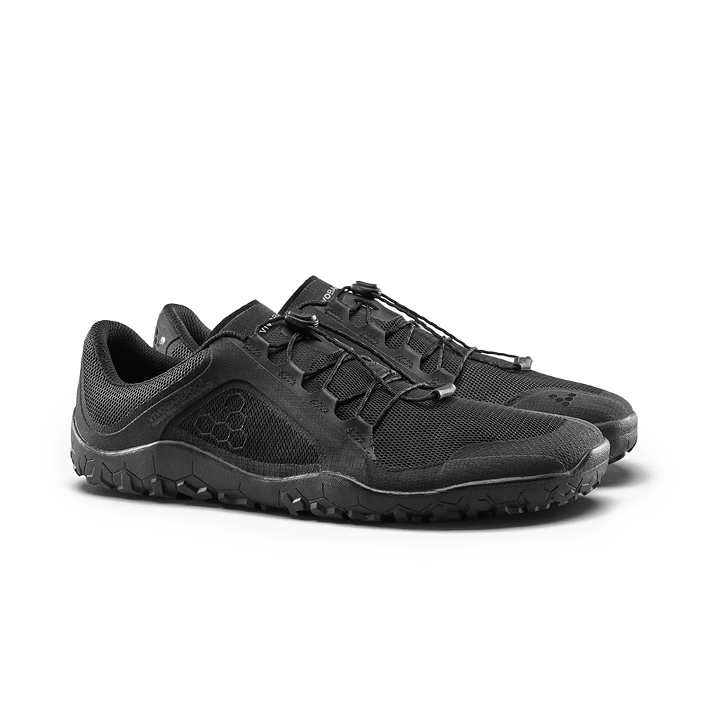 Vivobarefoot Primus Trail FG 3.5 Men's Barefoot Shoes - Obsidian Color | Lightweight & Flexible Hiking Footwear for Outdoor Adventures & Trail Running