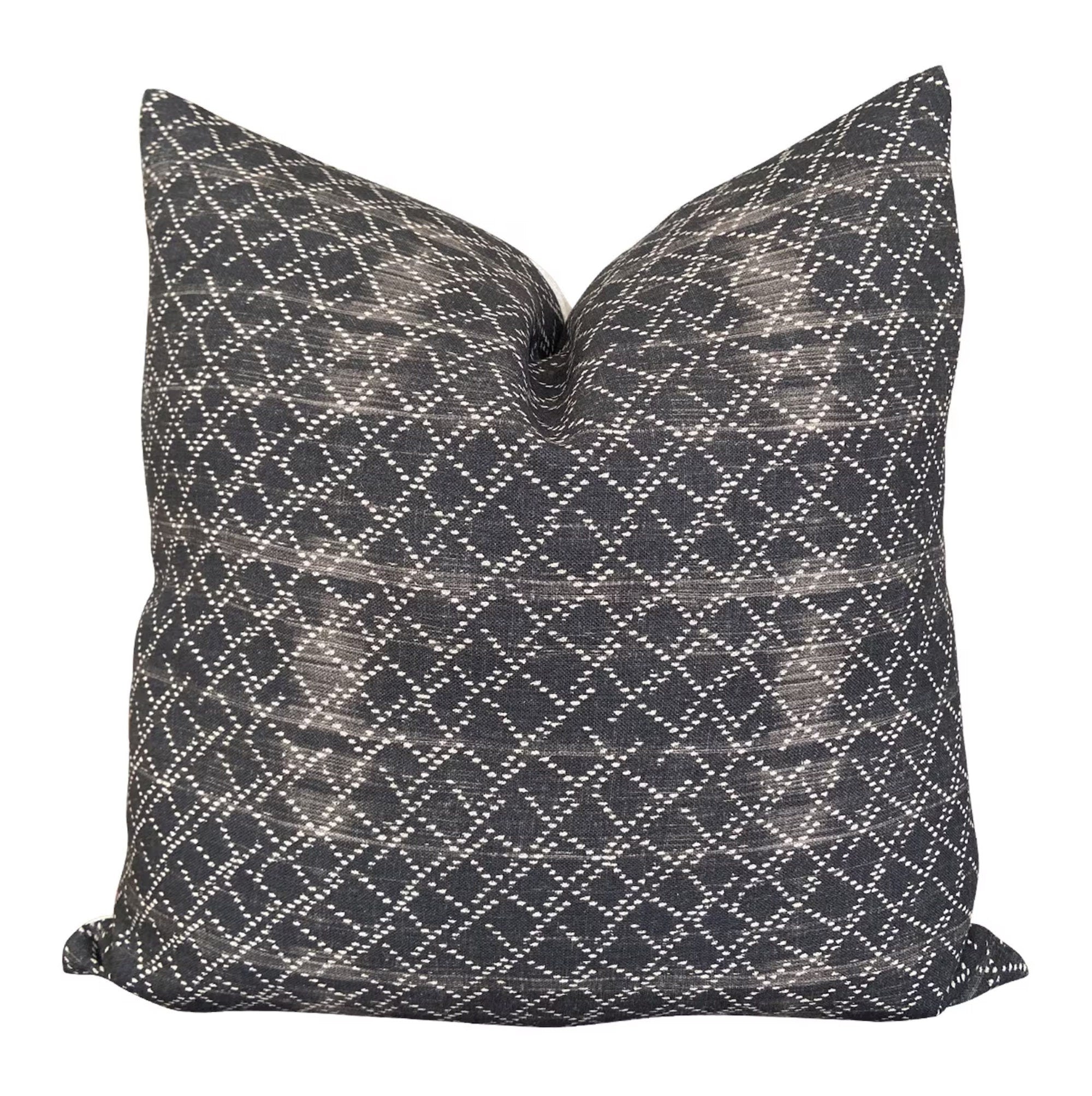 Designer Jennifer Shorto Cendre De Neige Charcoal Pillow Cover - Luxury Decorative Throw Pillow Case for Sofa, Bedroom & Living Room Decor