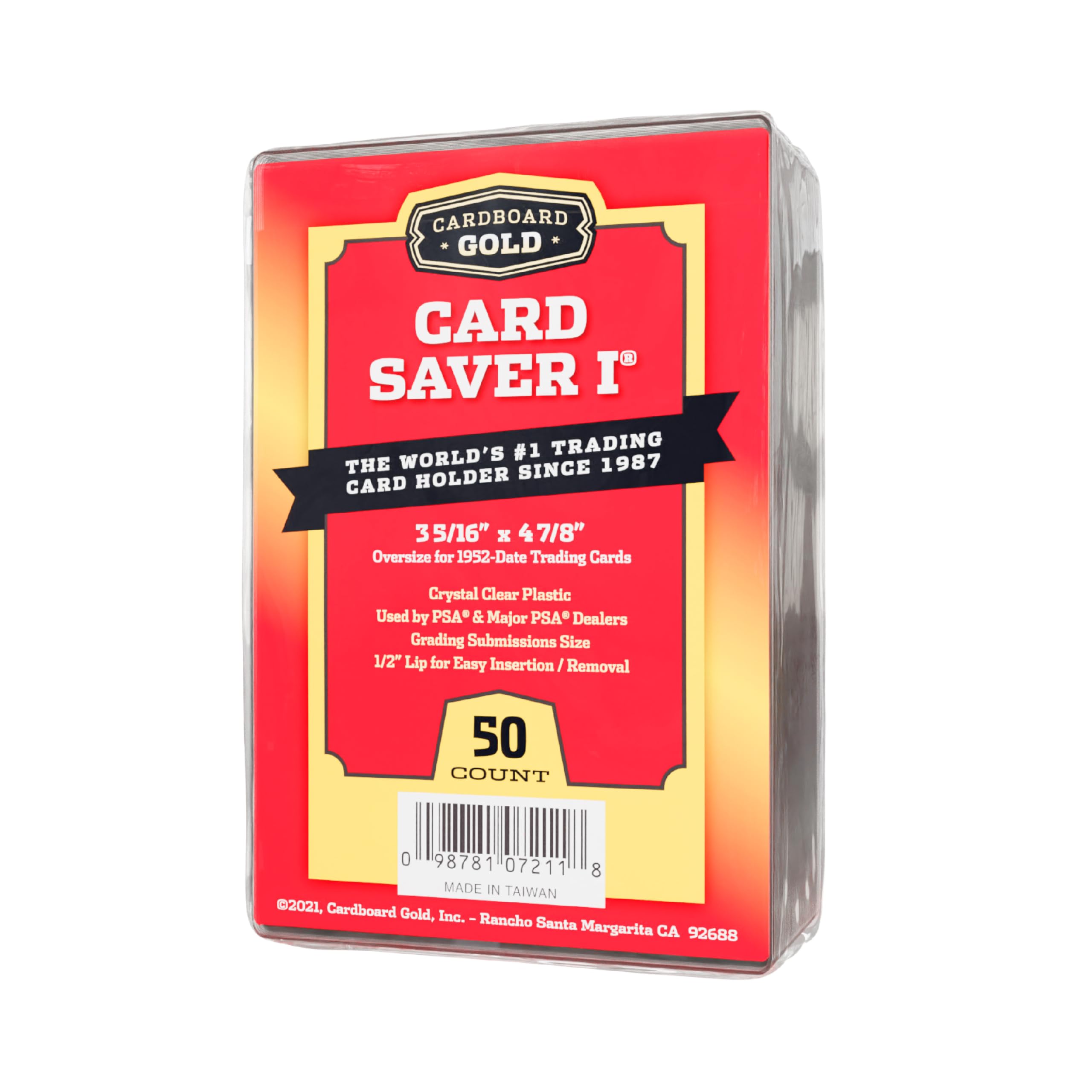 PSA-Approved Card Saver 1 - 50 Count Semi-Rigid Trading Card Holder Protectors | Baseball, Sports & Collectible Cards Storage | Compatible with Card Sleeves, Binders & Storage Boxes | Perfect for Card Grading, Trading & Collection Organization