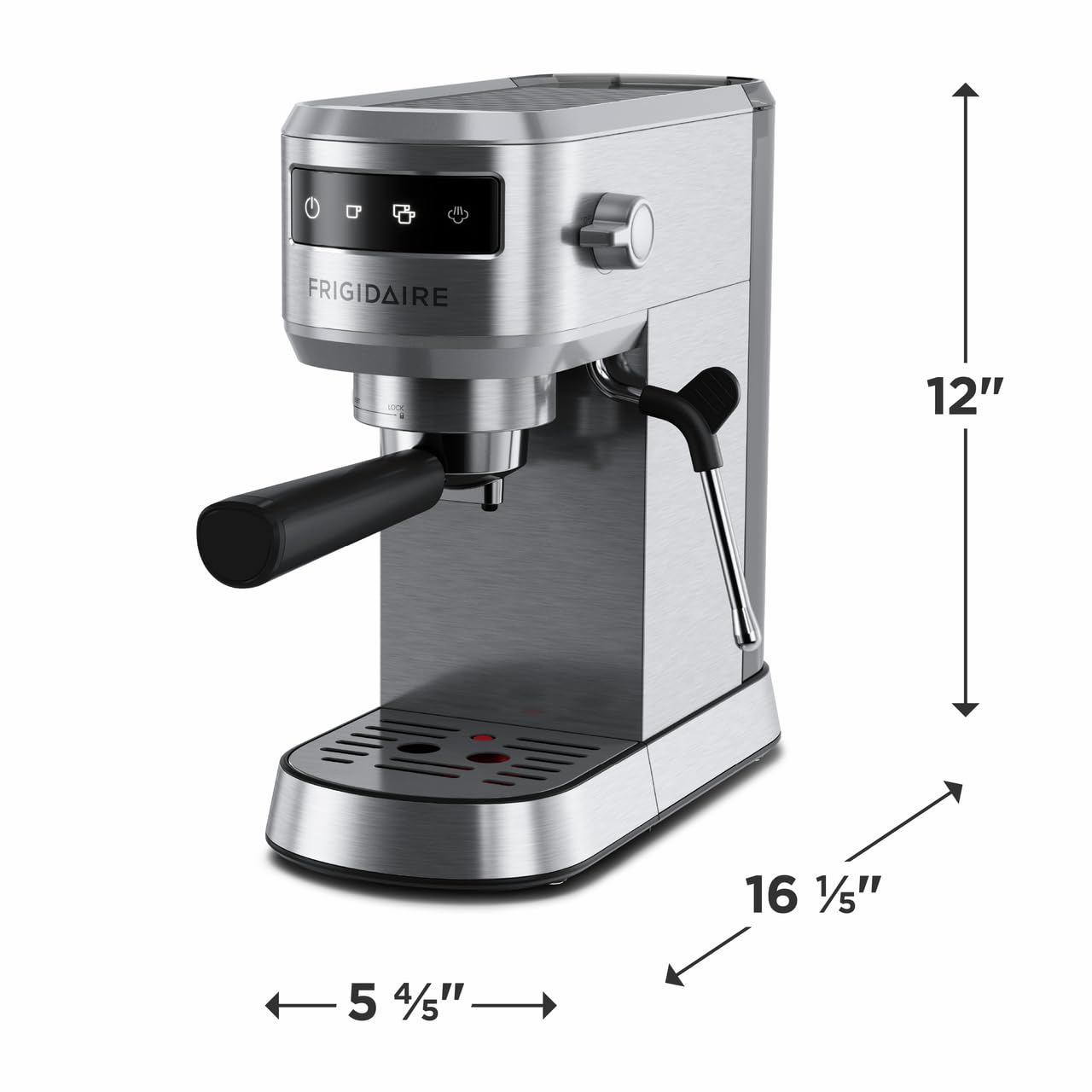 Frigidaire 20 Bar Compact Espresso Machine with Milk Frother & Tamper - Stainless Steel Coffee Maker for Cappuccino, Latte & Espresso - Perfect for Home, Office & Coffee Shop Use