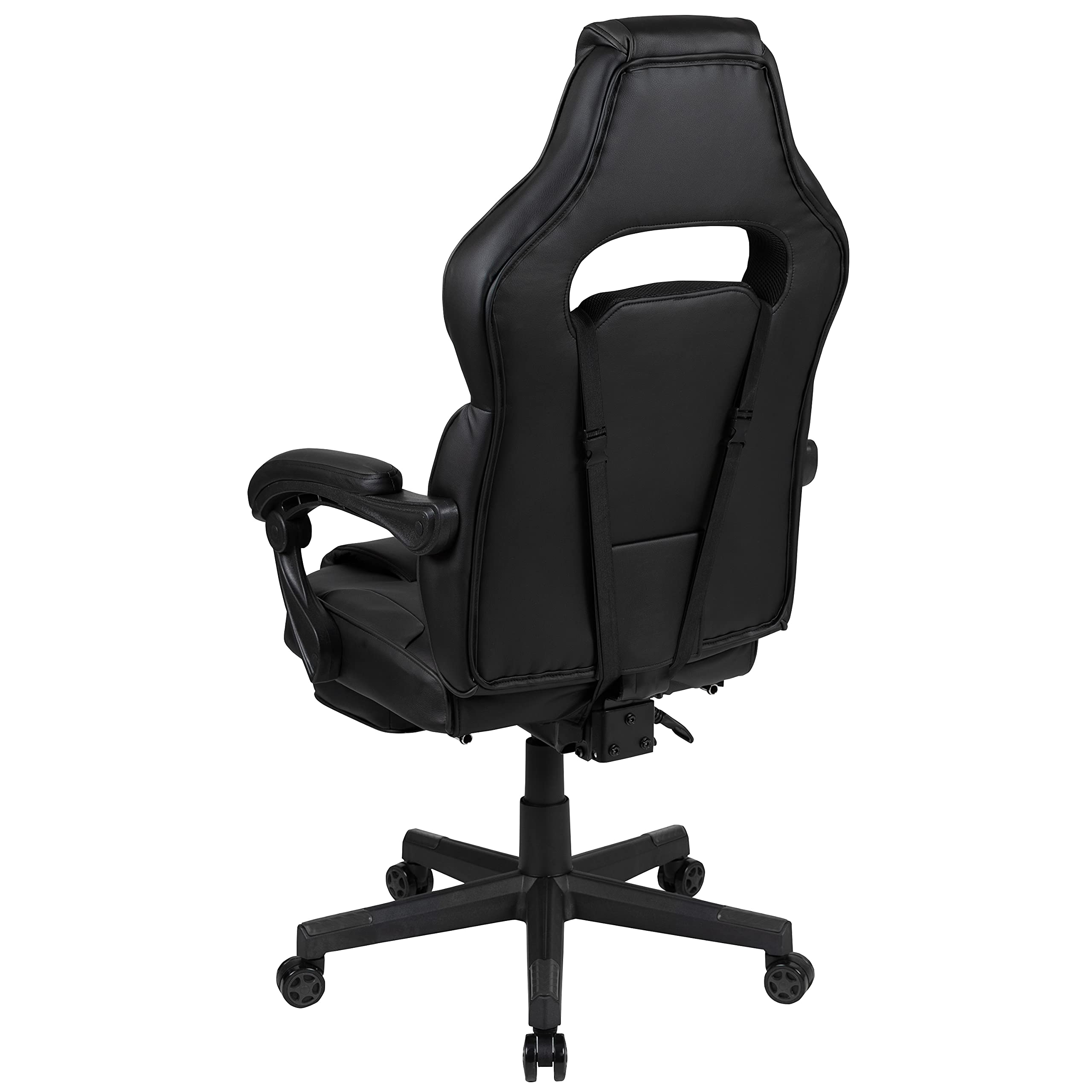 Emma & Oliver Black Ergonomic Gaming Chair with Adjustable Recline, Armrests, Footrest & Lumbar Support - Perfect for Office, Streaming & Long Gaming Sessions