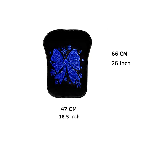 **2-Piece Rhinestone Diamond Bow Car Seat Covers - Universal Fit for Cars, SUVs & Trucks - Soft Plush Pomelo Litchi Pitaya Design - Bling Auto Interior Protection (Blue) - Perfect for Daily Commute, Road Trips & Luxury Car Upgrades**