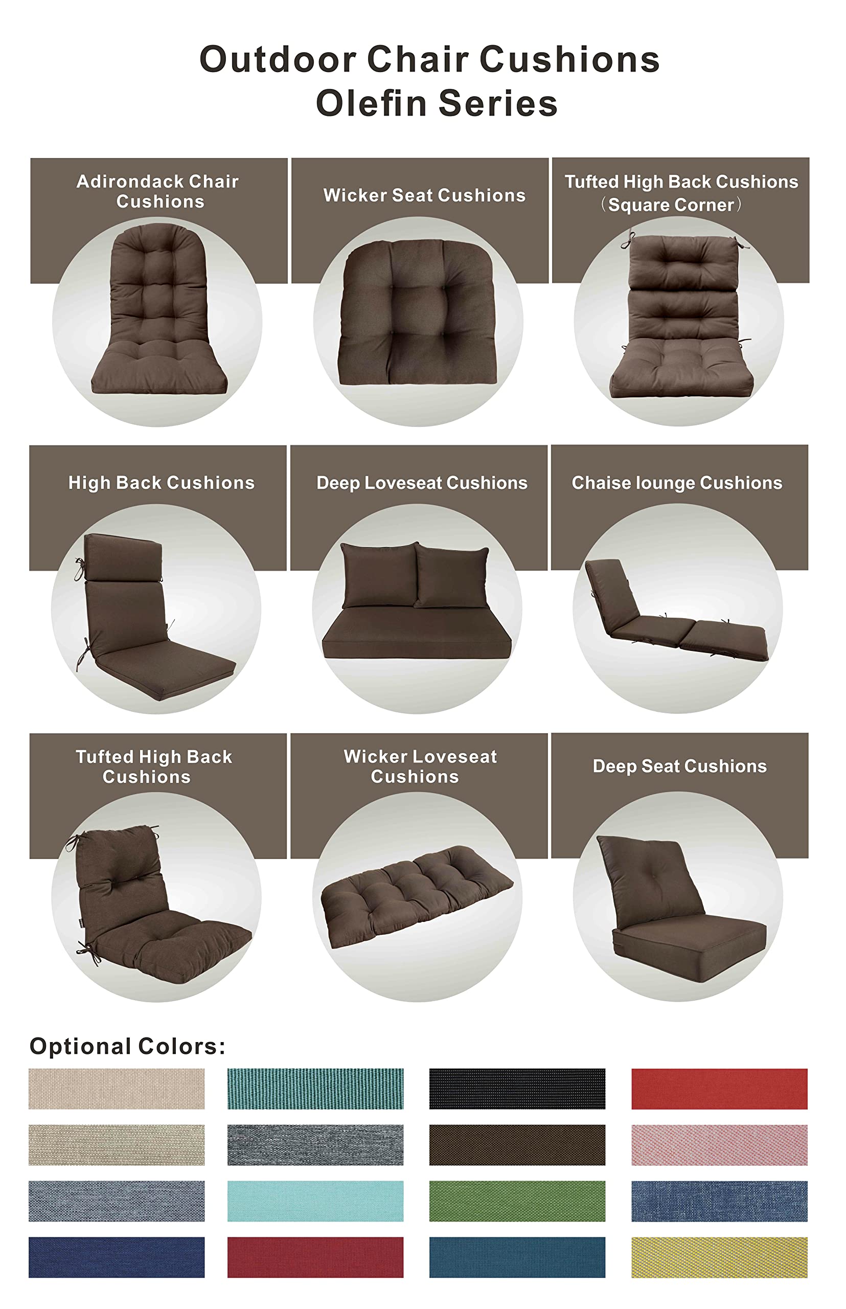 BOSSIMA Outdoor Hanging Basket Chair Cushions - Egg Swing Chair Pads for Patio, Garden & Backyard - Comfortable Waterproof Seat Cushion (Coffee/Chocolate Brown) - Perfect for Relaxing, Reading & Sunbathing