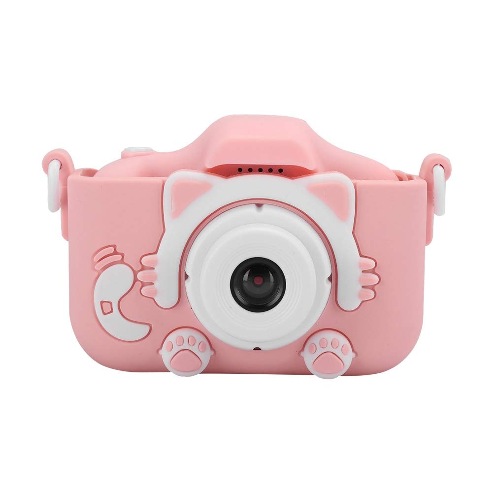 12MP Kids Digital Camera - Cartoon Kitty Design with Dual Lens, HD Video Recorder for Children, Perfect for Birthday Gifts & Travel Adventures (Pink)