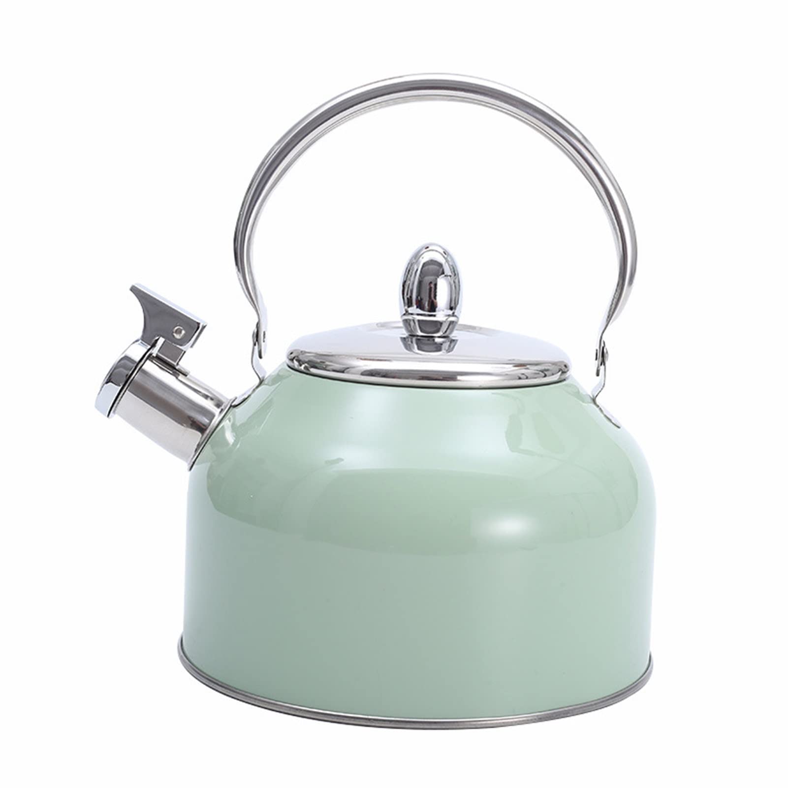 BZGWECD 2.5L Stainless Steel Whistling Tea Kettle - Large Capacity Stovetop Teapot for Gas & Induction Cooktops - Mint Green - Perfect for Home, Office & Camping Use