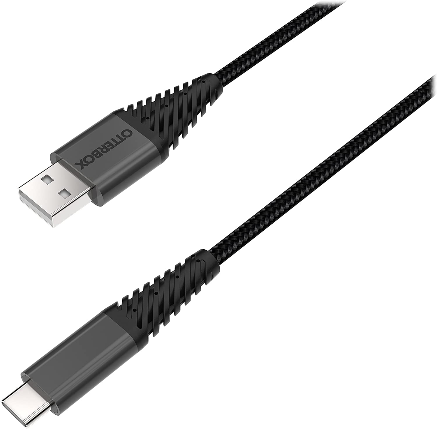 OtterBox USB-A to USB-C Cable 3m (10ft) Fast Charging & Data Sync - Durable Nylon Braided - Retail Packaging (Black) - Perfect for Smartphones, Tablets, Laptops & Gaming Devices