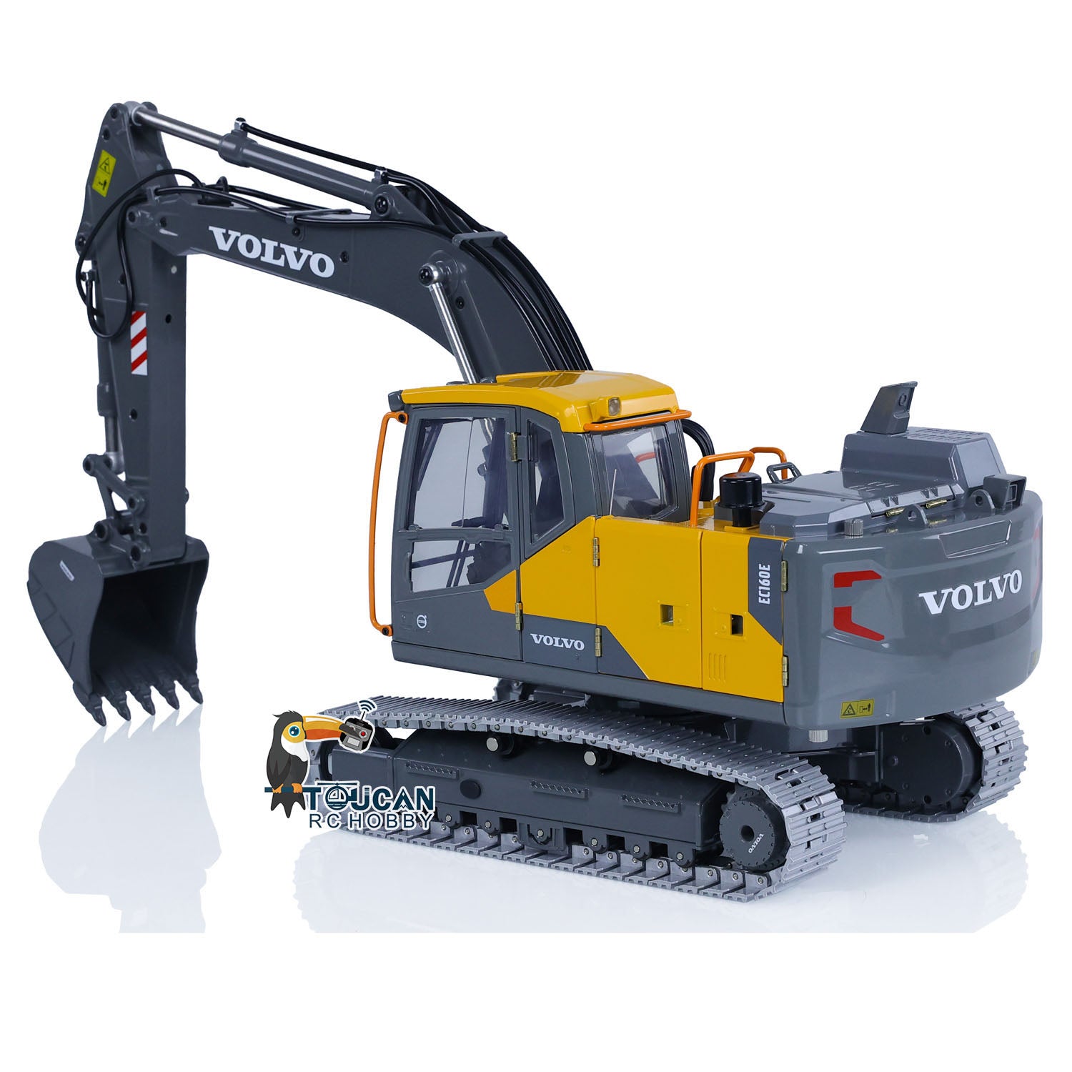 1:14 Scale RC Excavator Toy - Alloy Metal DoubleE E010 EC 160E Remote Control Construction Vehicle | Realistic Engineering Model for Kids & Adults | Outdoor Play, Construction Site Simulation, Birthday Gift for Boys