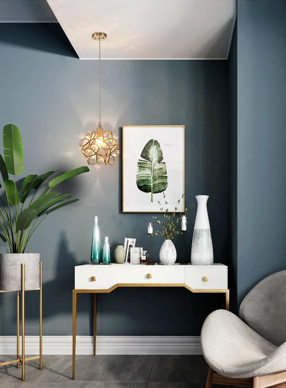 Modern Glass Petal Pendant Light - Elegant Floral Ceiling Lighting Fixture for Dining Room, Kitchen Island & Bedroom Decor