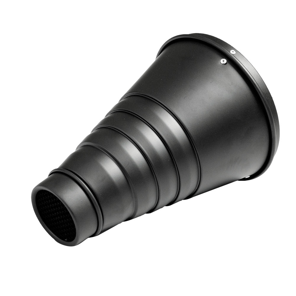 Interchangeable Conical Snoot with Honeycomb Grid & Color Gels - Perfect for Studio Photography, Portrait Lighting, and Creative Light Control