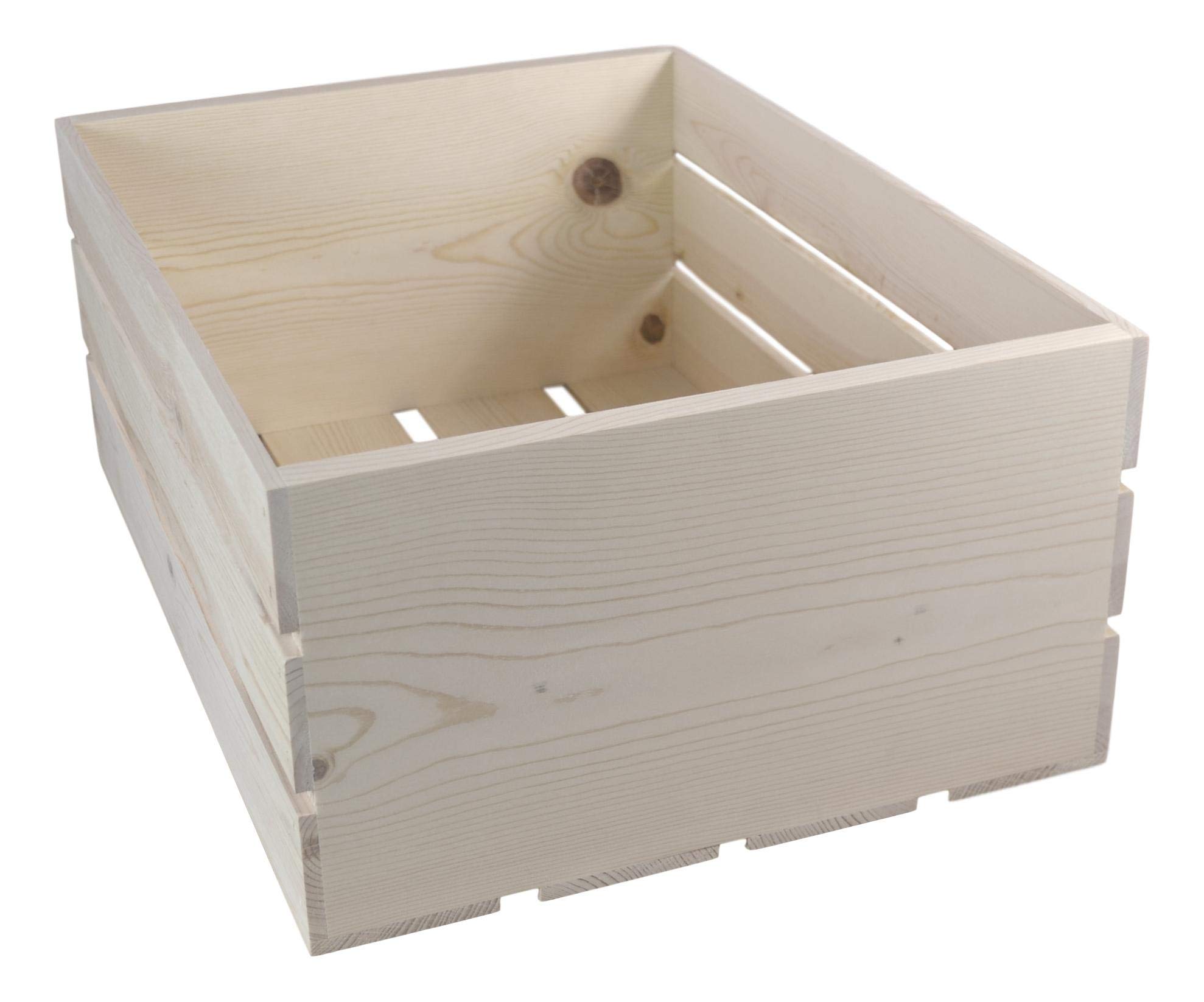 4-Pack Wooden Crates 18x13.75x9.5 Inches - Heavy Duty Storage Boxes for Home Organization, DIY Projects, and Farmhouse Decor - Perfect for Shelving, Pantry Storage, and Rustic Home Decor