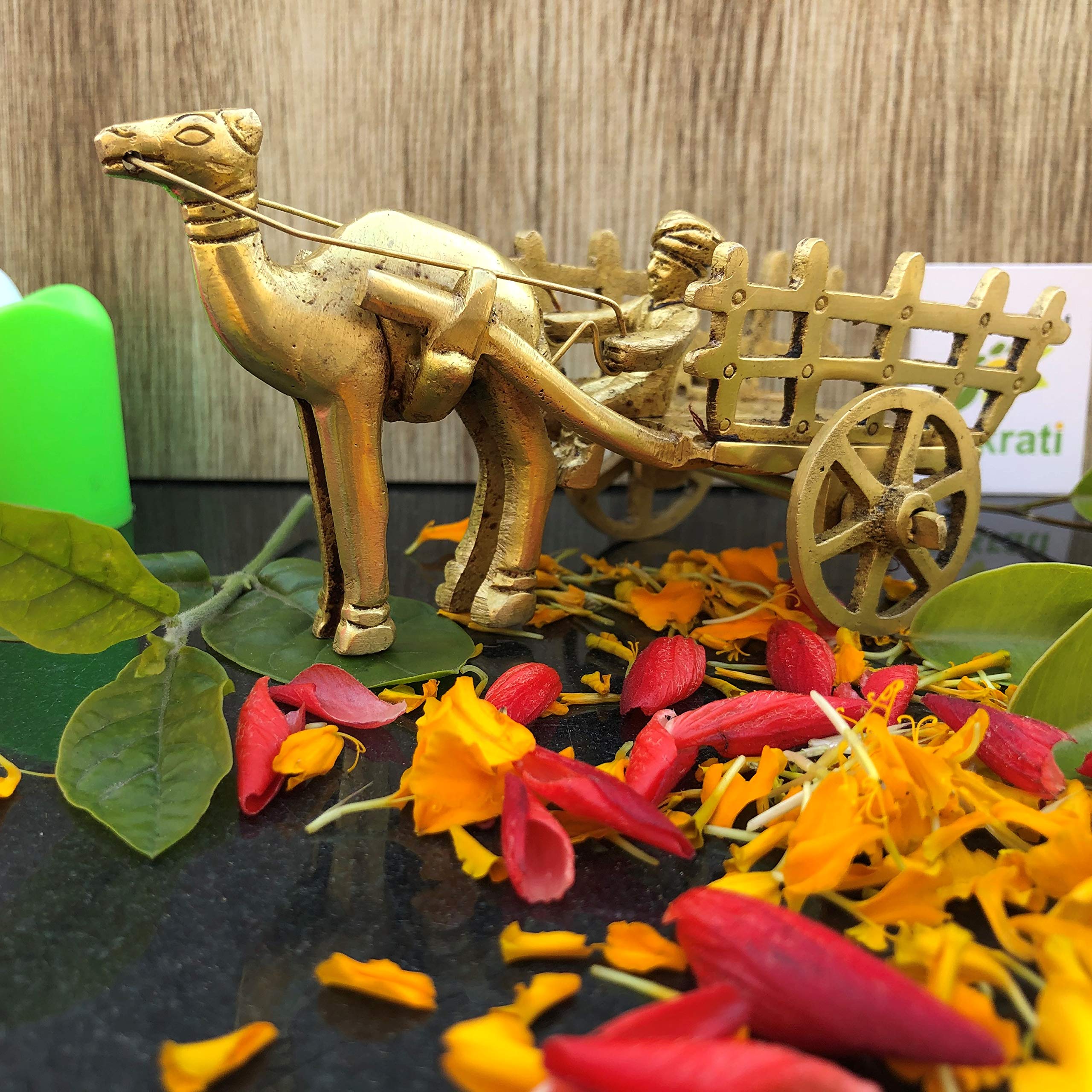 Handcrafted Brass Camel Cart Showpiece for Living Room Decor | Elegant Home Decoration & Housewarming Gift Idea | Perfect for Coffee Tables, Bookshelves & Mantel Displays