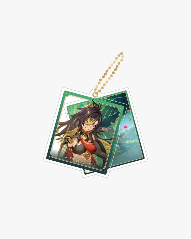 Genshin Impact© Anime Character 2-Layer Acrylic Keychain Set Vol.3 - Perfect for Cosplay, Gaming Gifts & Anime Collection Display