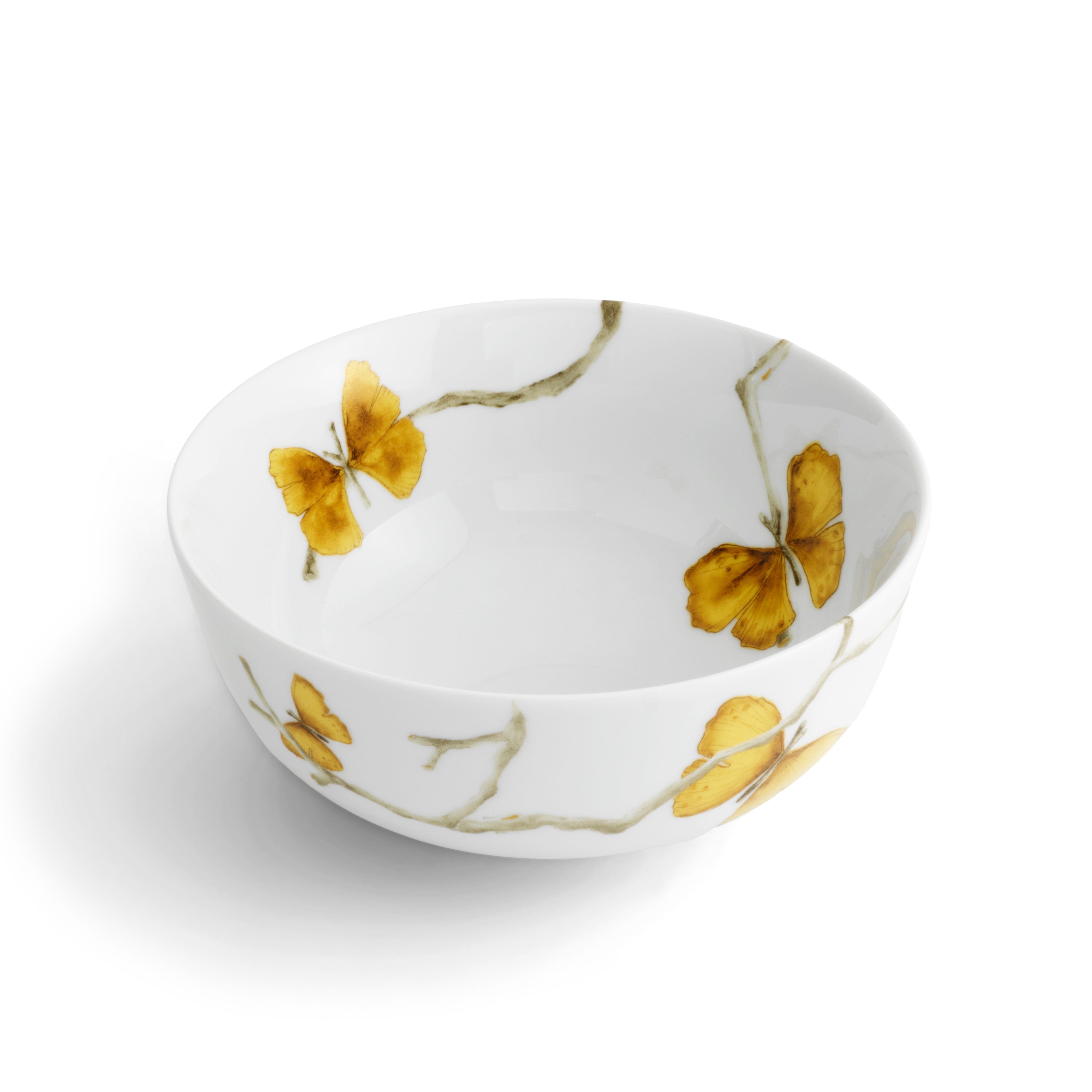 Butterfly Ginkgo Gold Dinnerware Set - Elegant Porcelain Plates, Bowls & Cups for Fine Dining, Wedding, and Special Occasions