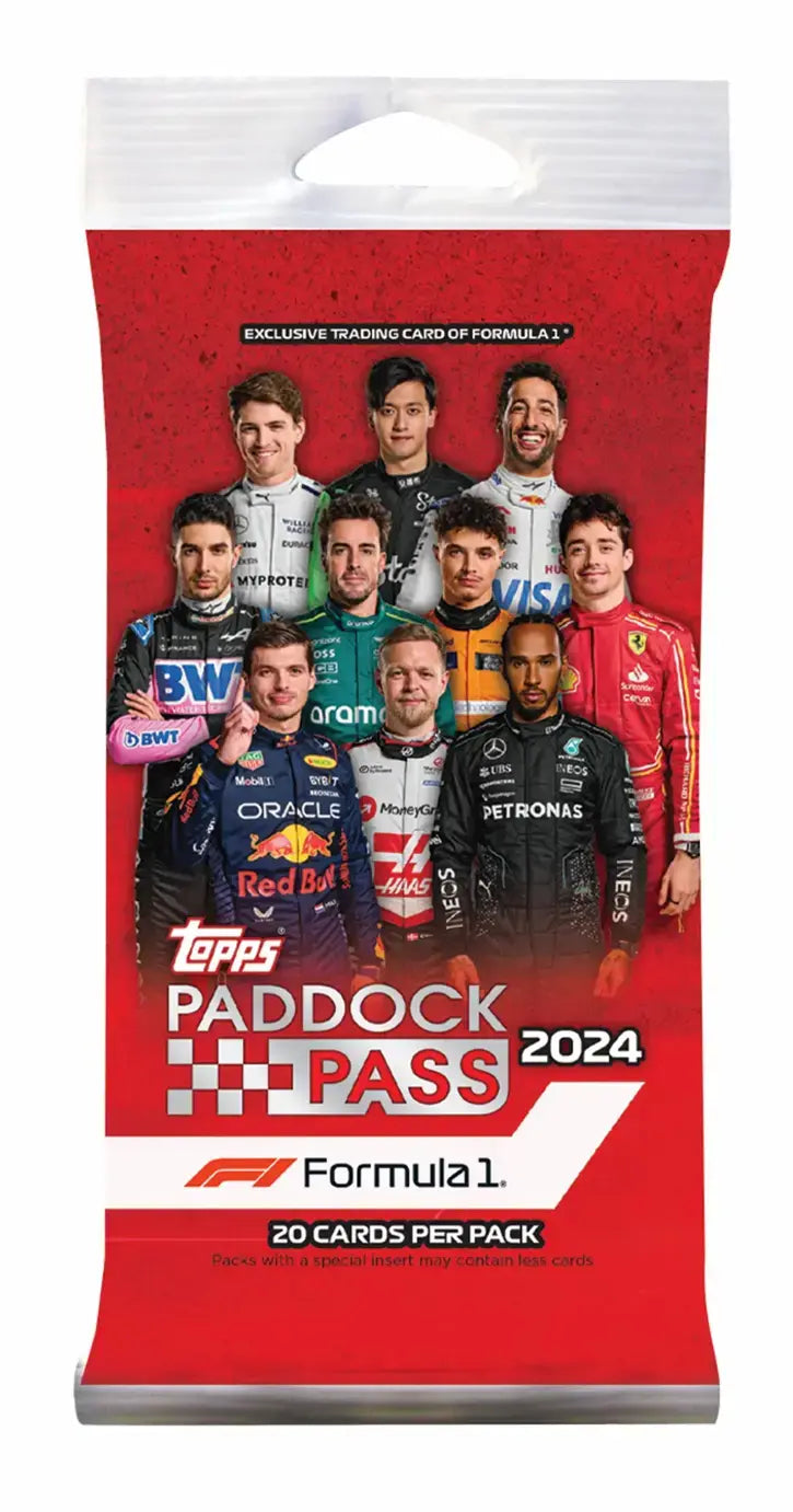 2024 Topps Paddock Pass Formula 1 Fat Pack - 50 Trading Cards with Exclusive F1 Driver Collectibles - Perfect for Race Fans & Card Collectors