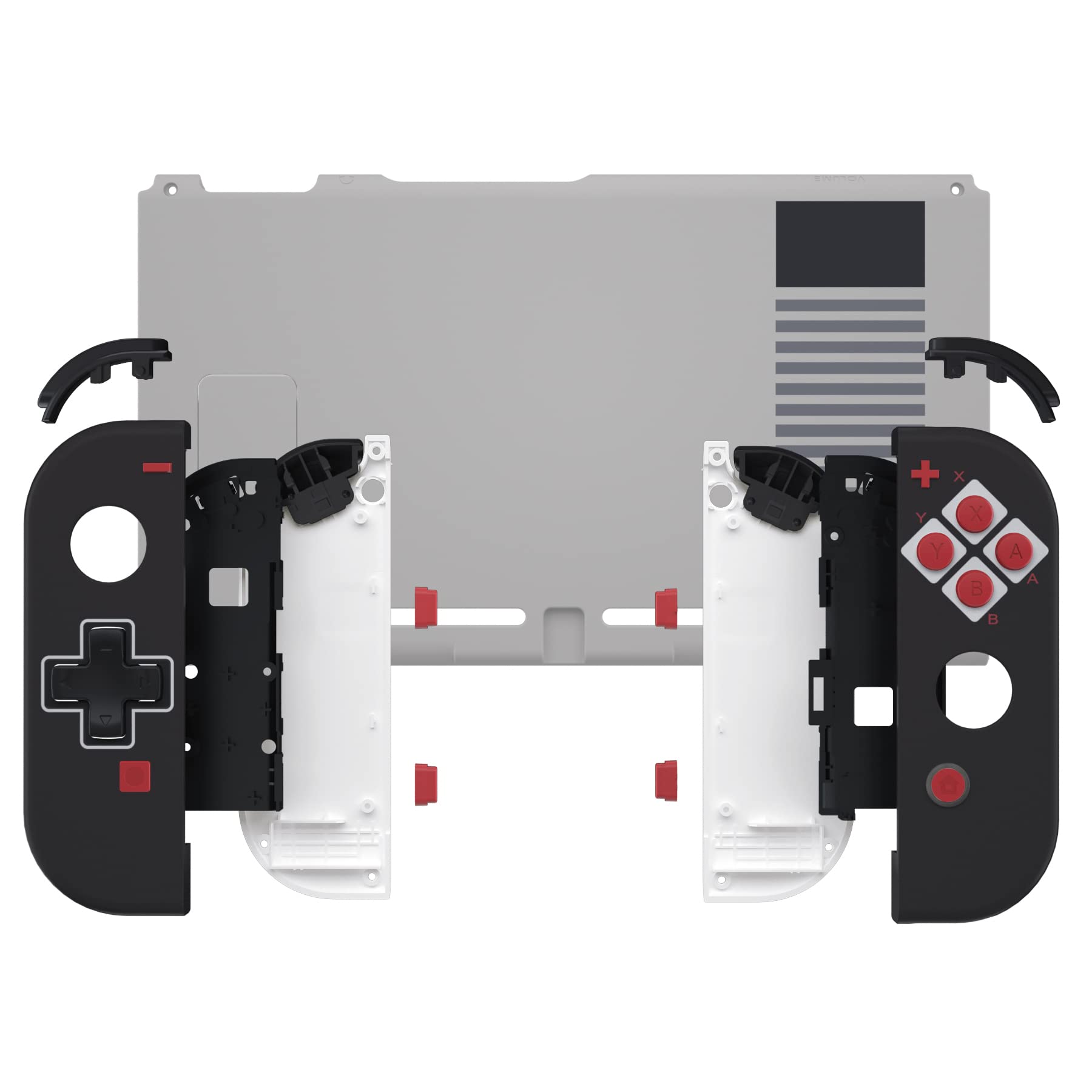 eXtremeRate Soft Touch Custom Shell & Button Set for Nintendo Switch - Dpad Version, Classic NES Style Replacement Back Plate & Joycon Housing | Perfect for Gaming Enthusiasts & Retro Console Lovers