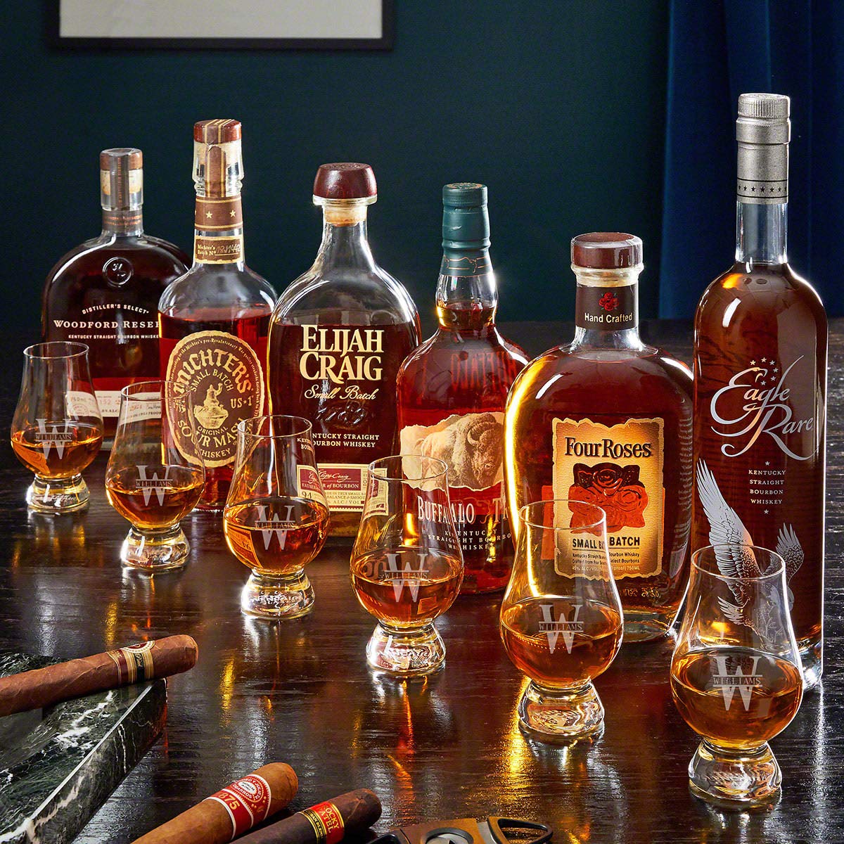 Personalized Engraved Whiskey Stone Set with 6 Glencairn Tasting Glasses - Ideal Gift for Whiskey Lovers, Bourbon Enthusiasts & Home Bars - Perfect for Chilling Whiskey Without Dilution, Dinner Parties & Special Occasions
