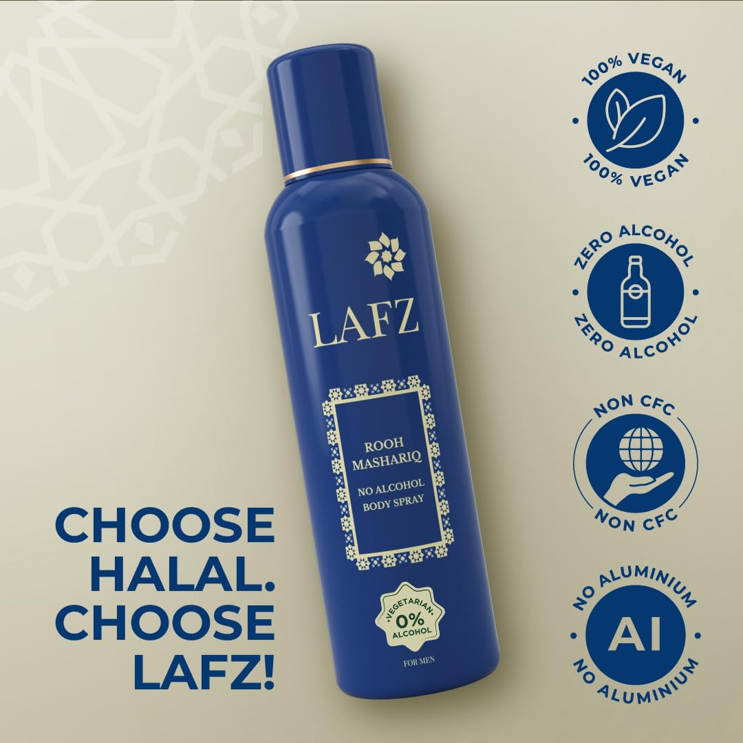 Lafz Rooh Mashariq Alcohol-Free Body Spray for Men, 150ml - Long-Lasting Fragrance for Daily Use & Special Occasions