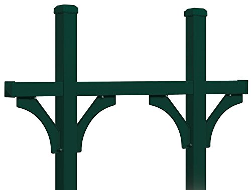 Salsbury Industries 4875GRN Deluxe Bridge Style Mailbox Post - 5 Inch In-Ground Mount, Durable Green Steel - Perfect for Residential Mailboxes, Driveway Entryways & Curb Appeal Enhancement