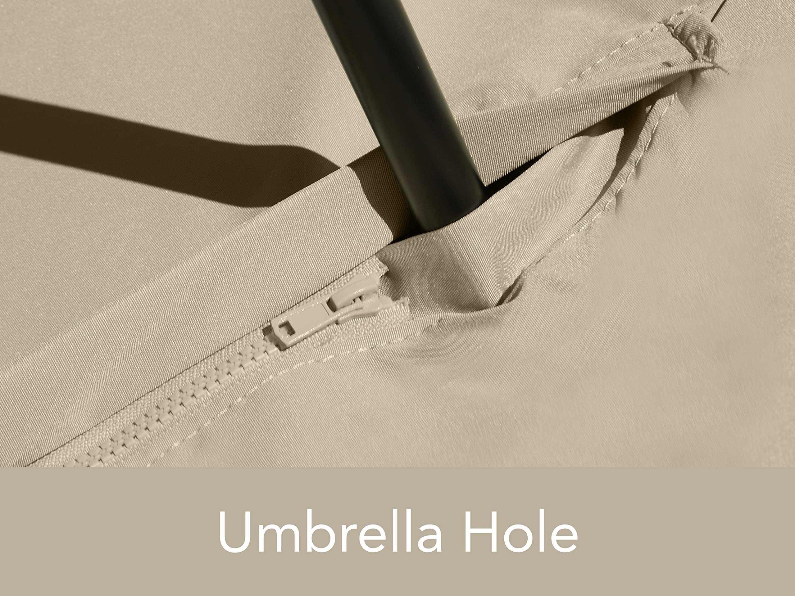 Waterproof Round Patio Table Cover with Umbrella Hole - 86