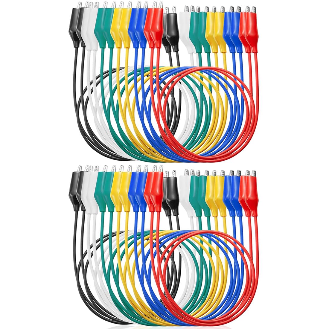 24 PCS Insulated Alligator Clips with Wires - 6 Colors for Crafts & Electrical Testing