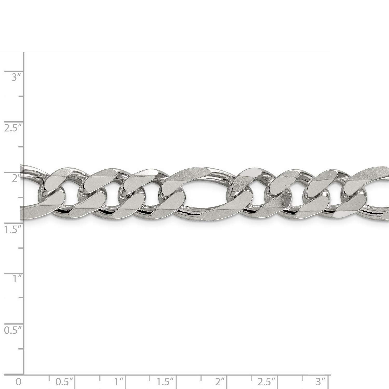 .925 Sterling Silver Large Figaro Chain Necklace, Bracelet or Anklet - Durable & Hypoallergenic Jewelry for Men & Women - Perfect for Gifts, Parties & Everyday Wear