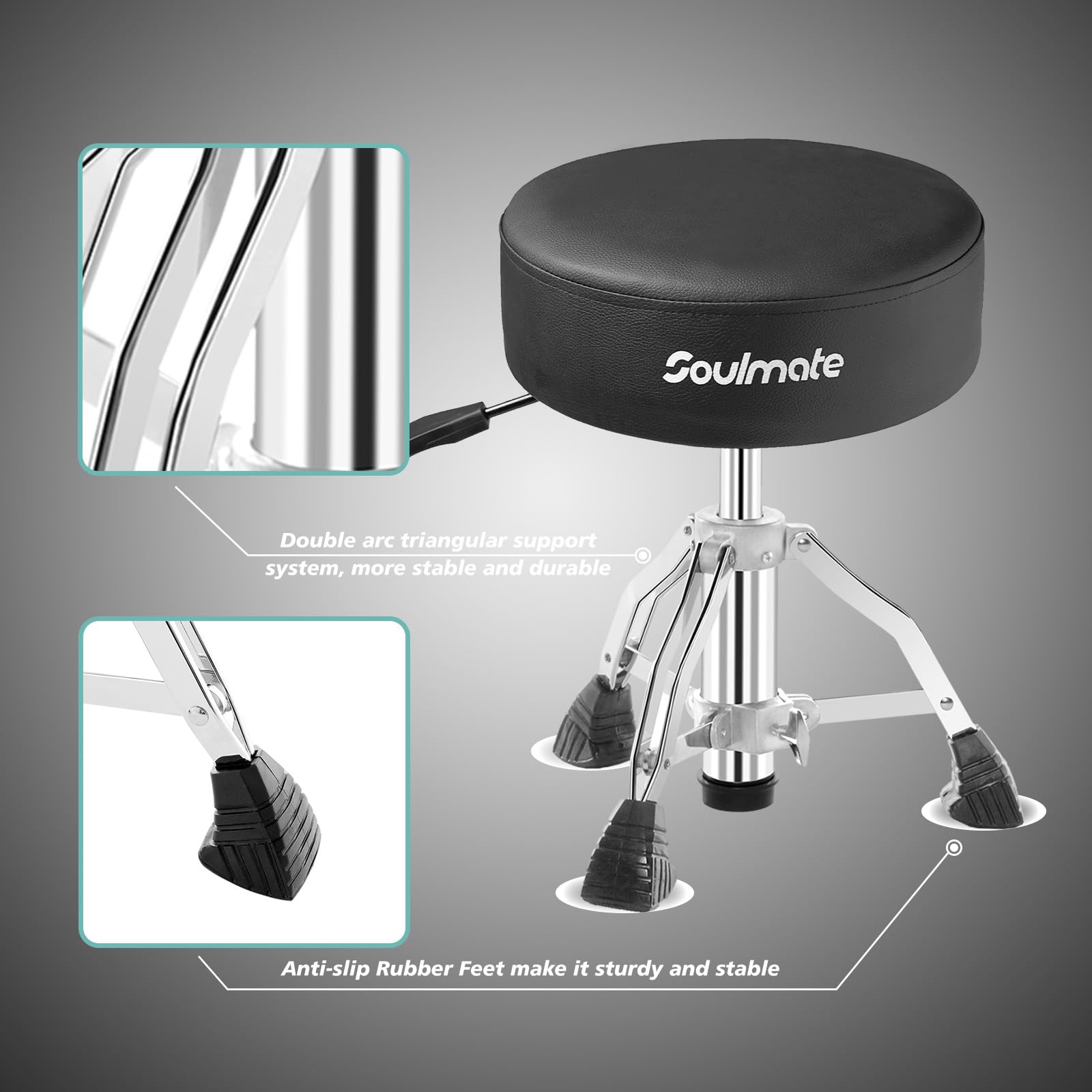 **Adjustable Hydraulic Drum Throne Stool with Padded Seat – Portable Folding Drum Chair for Kids & Beginners – Black | Perfect for Home Practice, Studio Sessions & Live Performances**