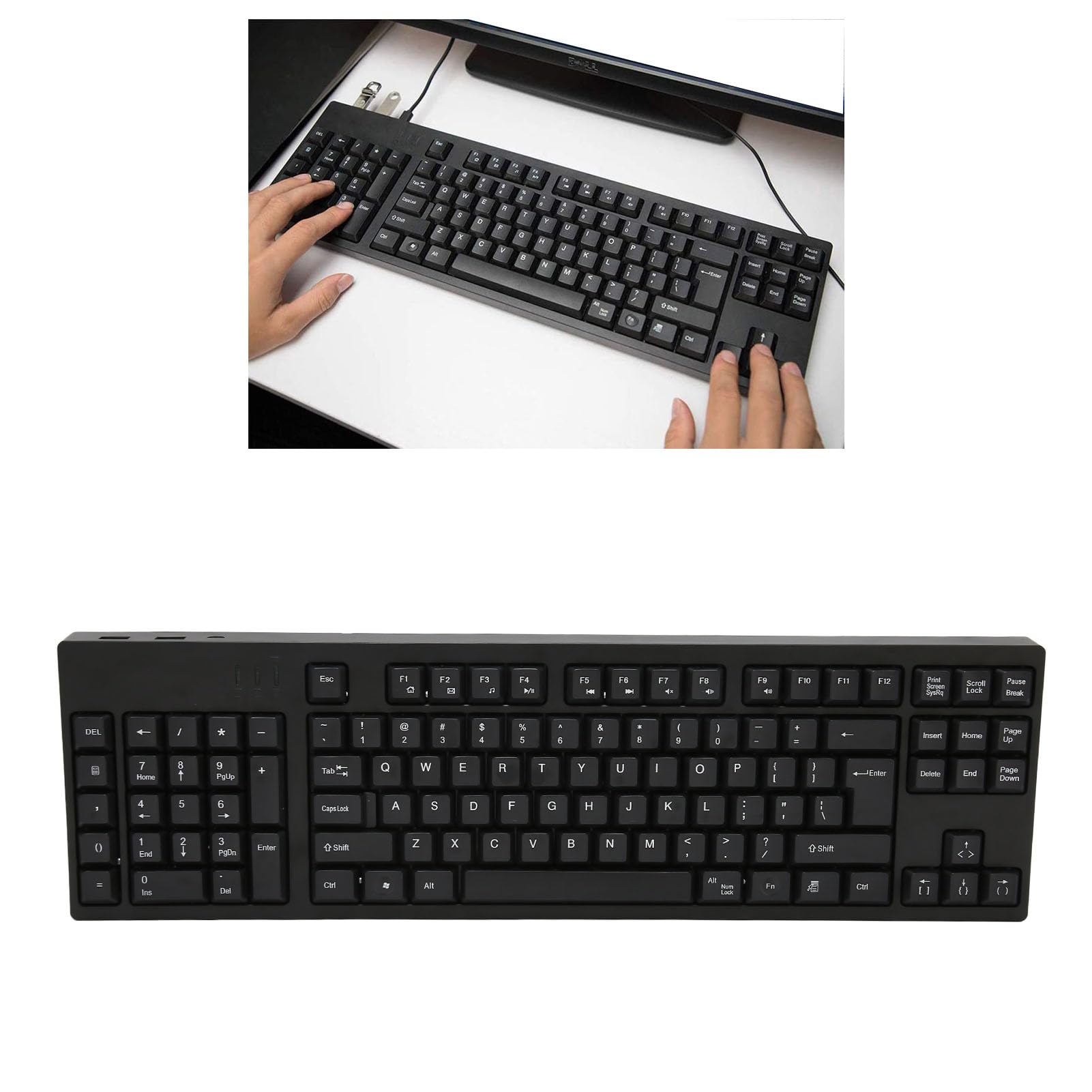 Left-Handed Ergonomic Keyboard - 109 Keys USB Wired Computer Keyboard for Office, Business, Accounting & Design | Plug & Play | Comfortable Typing for Left-Handed Users | Perfect for Long Work Hours & Gaming Sessions