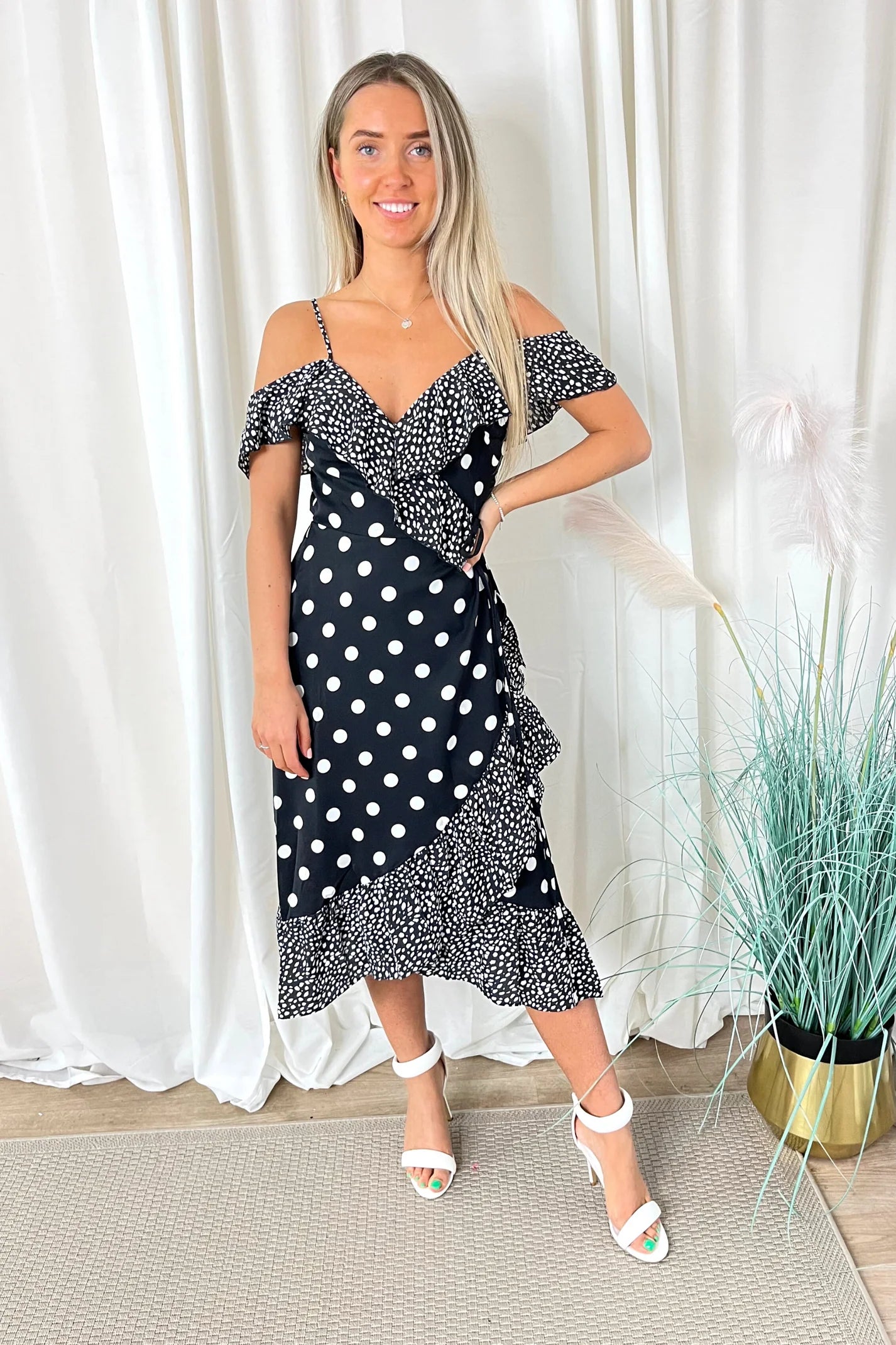 Stylish Wrap Midi Dress for Women - Flattering A-Line Silhouette in Multiple Colors | Perfect for Office, Date Night & Summer Outfits