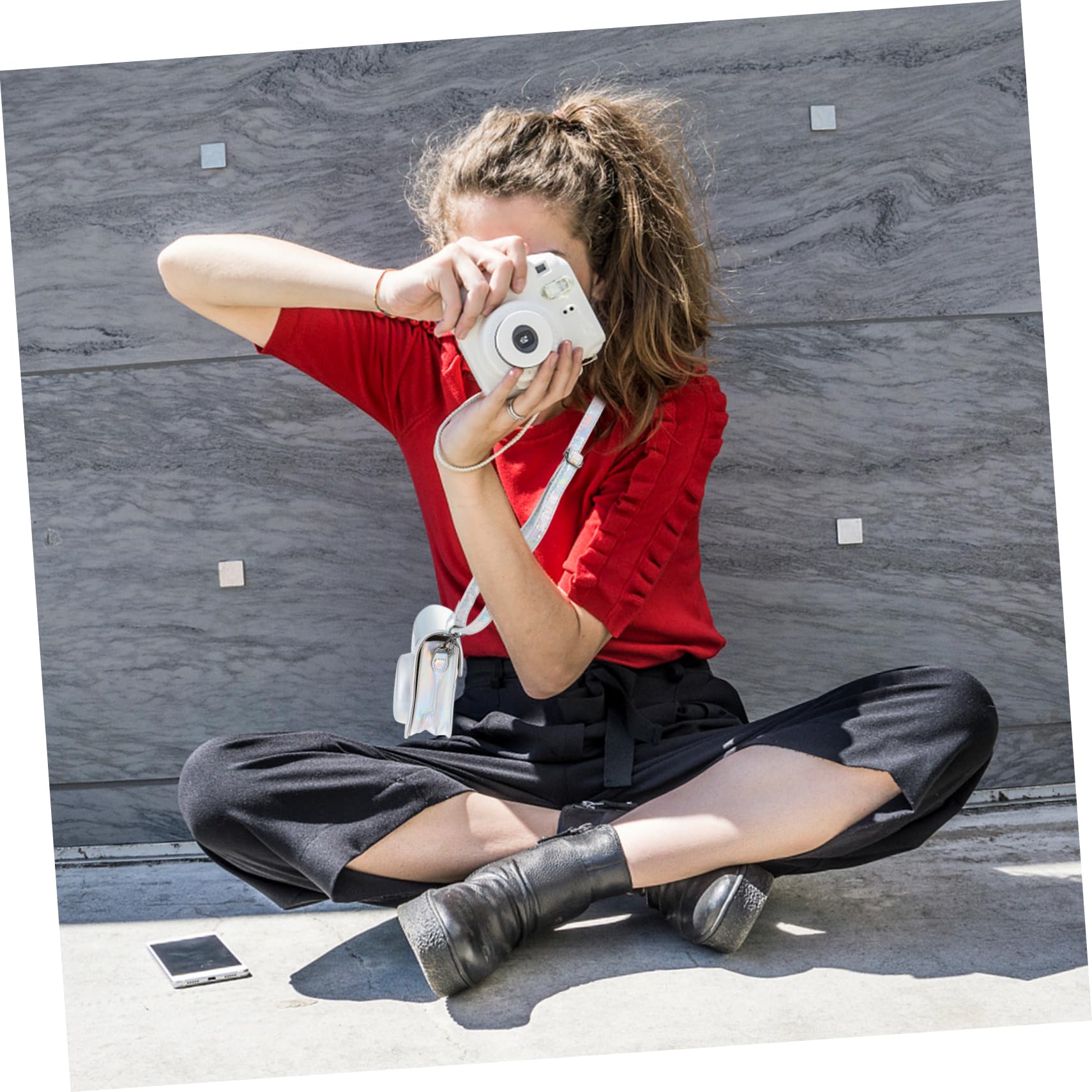 Jojofuny Instant Camera Carrying Bag - Waterproof Mini PU Shell Case for Fujifilm Instax, Polaroid & Kodak Cameras - Perfect for Travel, Parties & Photo Storage